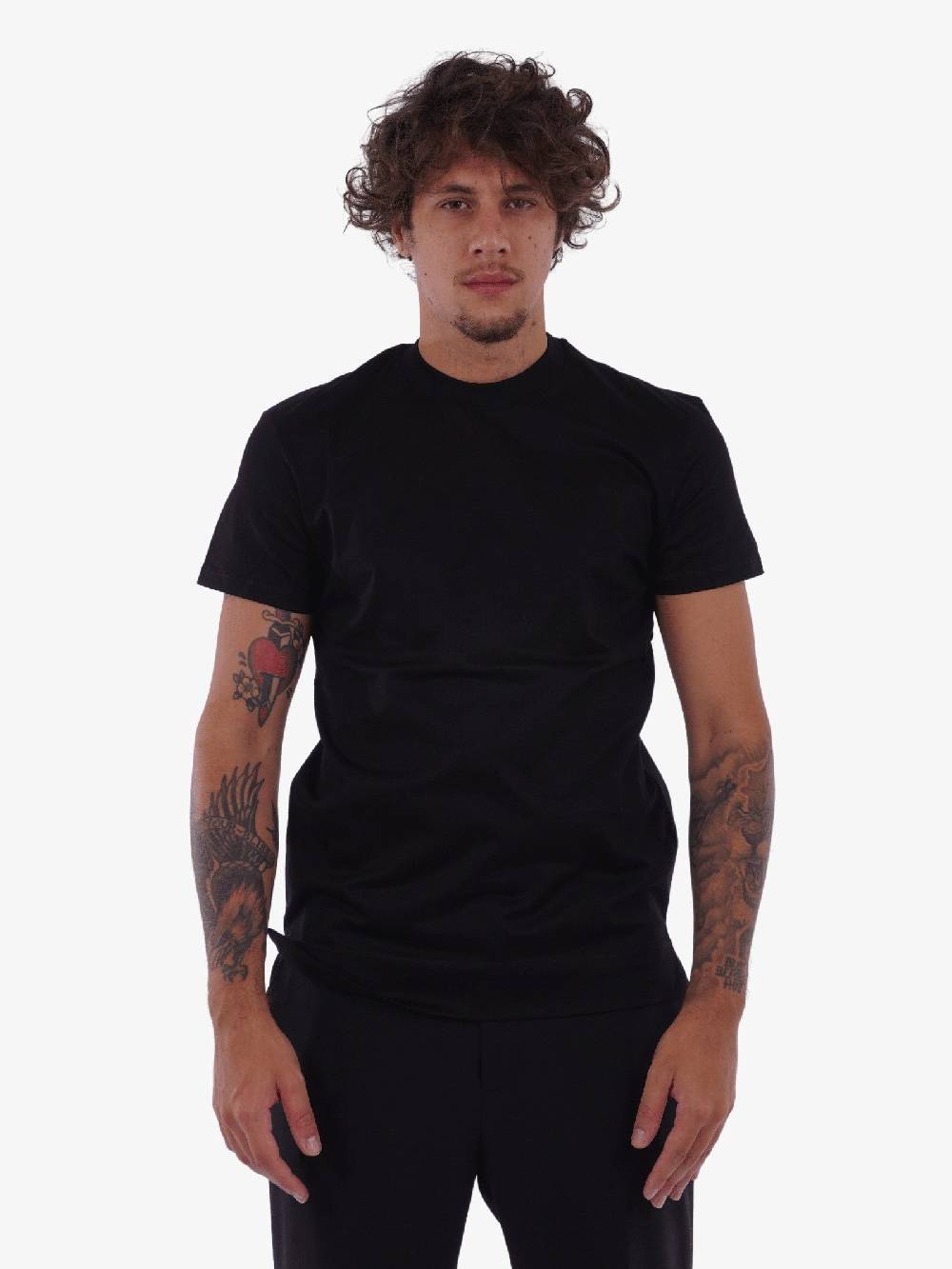 WHITE OVER Tshirt slim fit uomo nera Offerte giornaliere