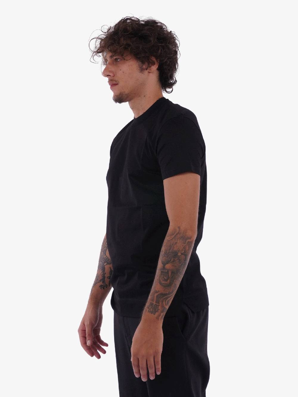 WHITE OVER Tshirt slim fit uomo nera Offerte giornaliere