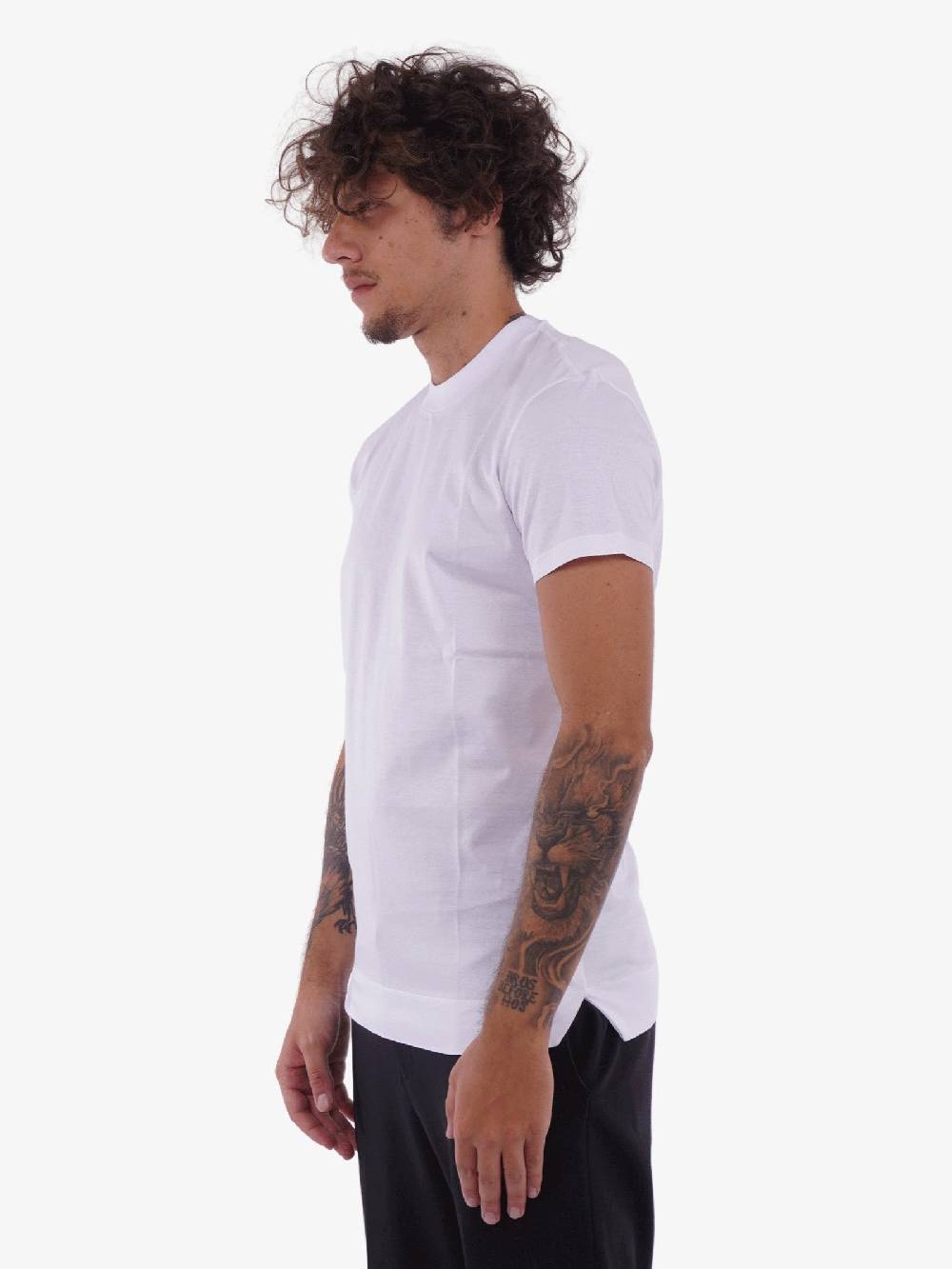 WHITE OVER Tshirt slim fit uomo bianca Sconti VIP