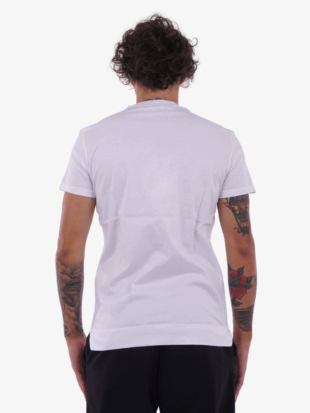 WHITE OVER Tshirt slim fit uomo bianca Sconti VIP