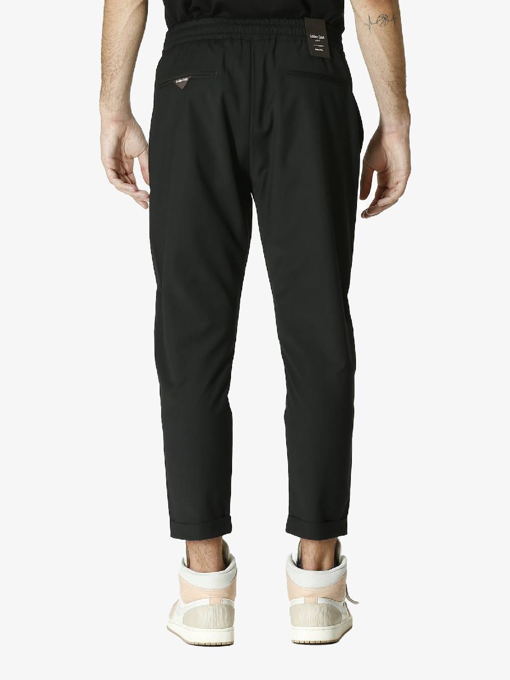 GOLDEN CRAFT Pantalone in fresco lana uomo nero Prezzo basso