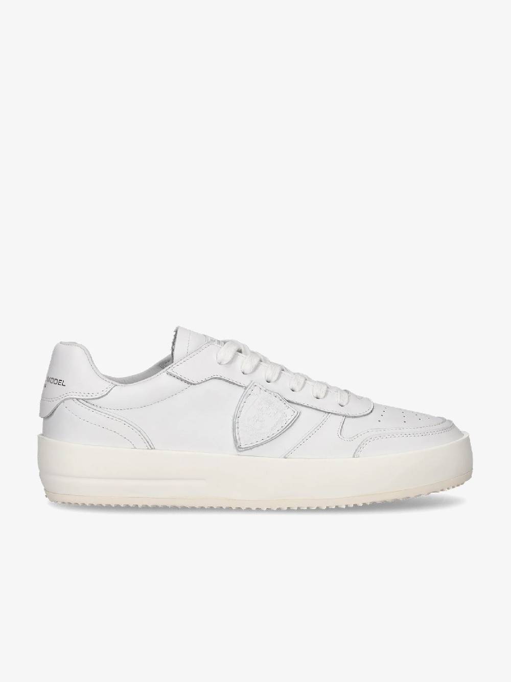PHILIPPE MODEL Sneakers bassa Nice VNLU uomo in pelle bianco Offerta speciale della fabbrica