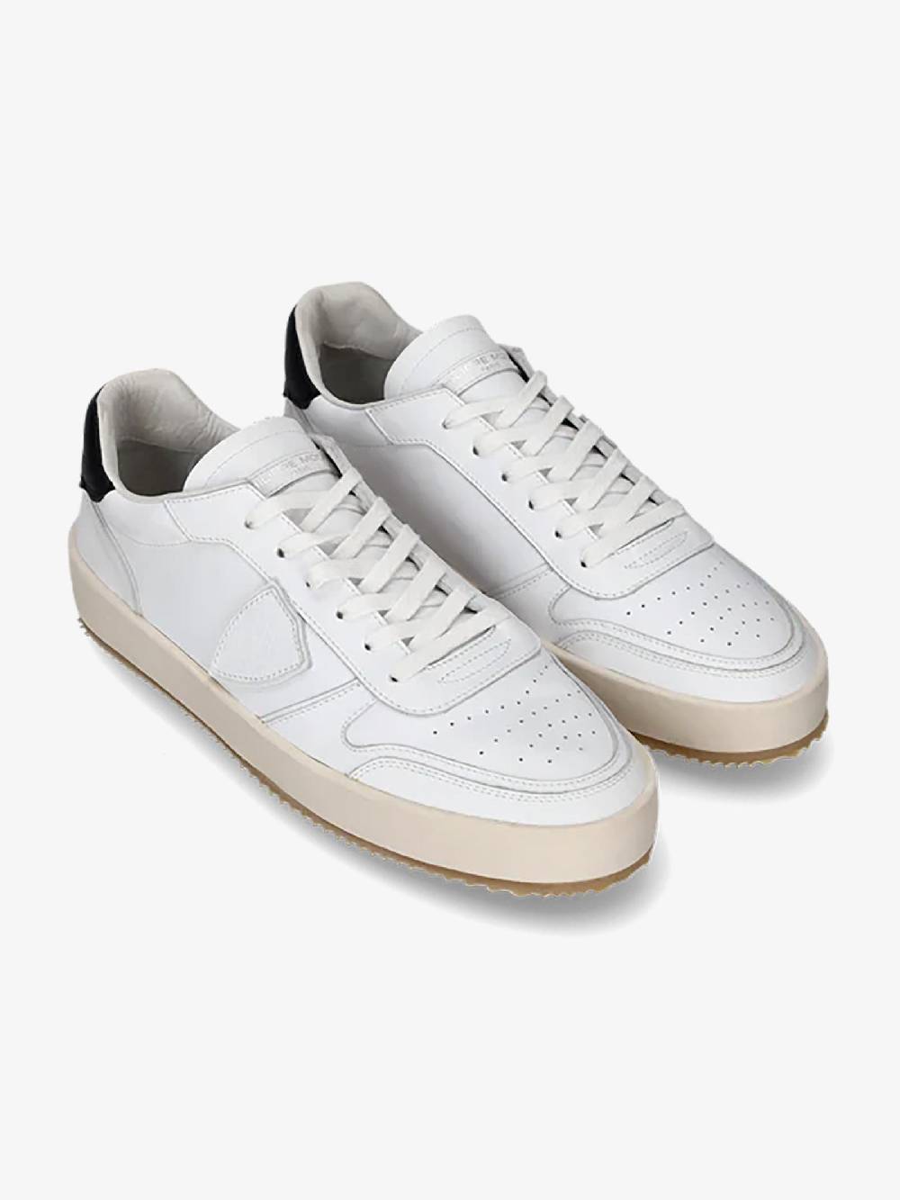 PHILIPPE MODEL Sneakers bassa Nice VNLU uomo in pelle bianco/nero Sostegno trimestrale