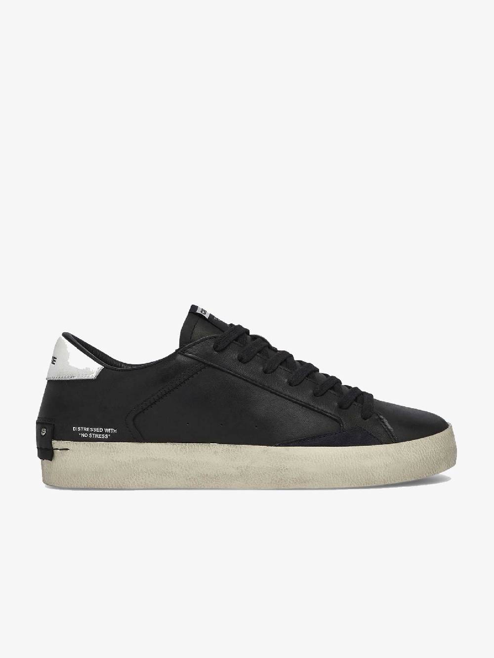 CRIME LONDON Sneaker Distressed Jet uomo in pelle nero Solo un giorno rimasto