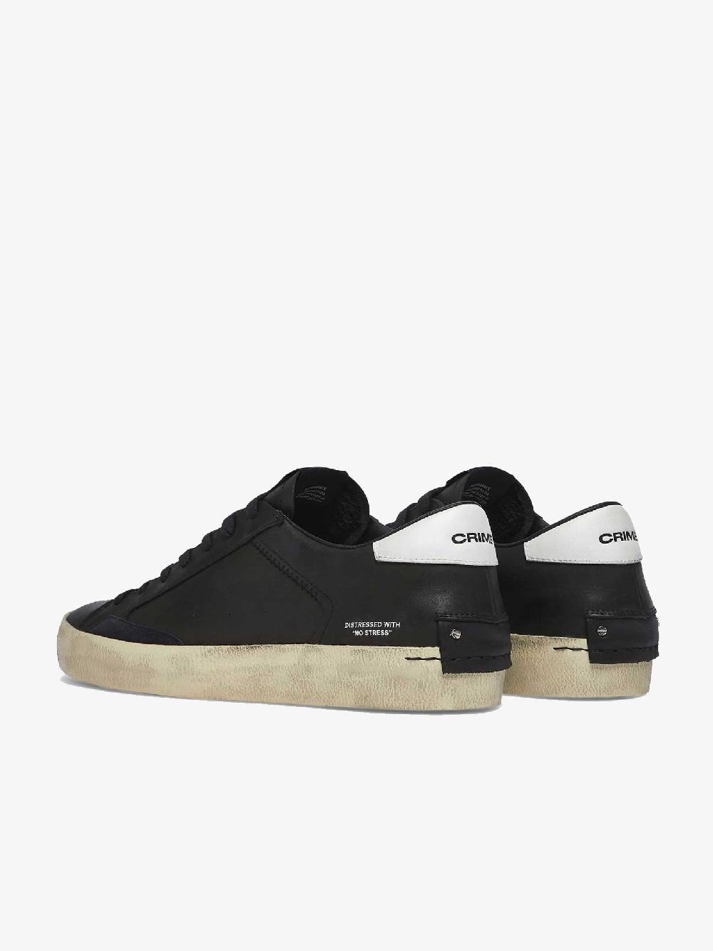 CRIME LONDON Sneaker Distressed Jet uomo in pelle nero Solo un giorno rimasto