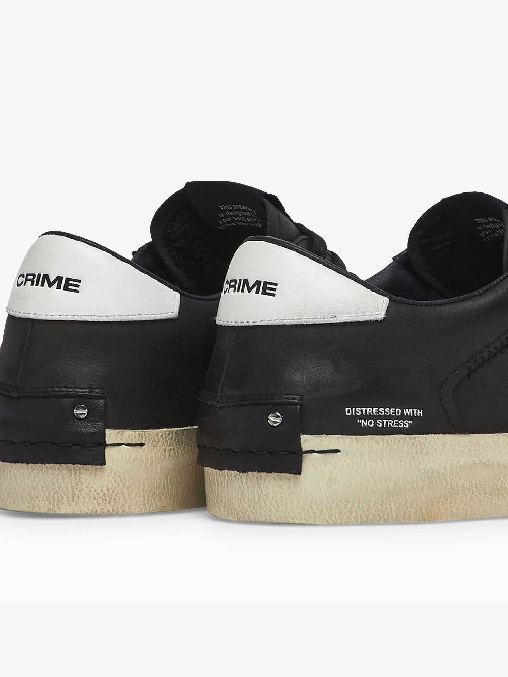 CRIME LONDON Sneaker Distressed Jet uomo in pelle nero Solo un giorno rimasto