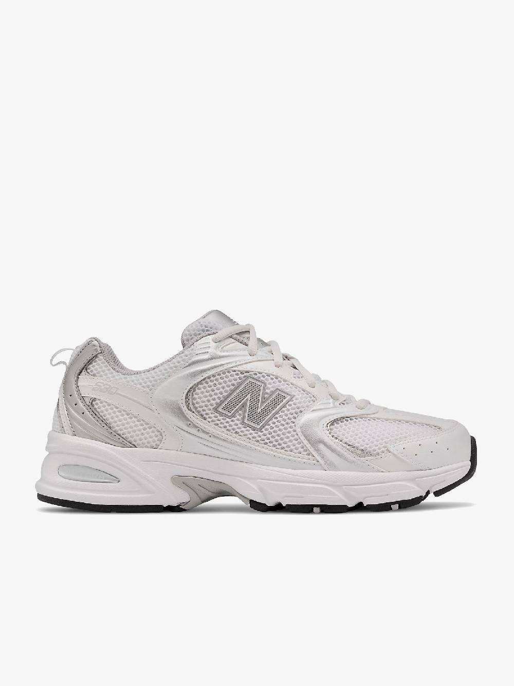 NEW BALANCE Sneakers MR530EMA uomo in tessuto bianco/argento metallizzato Trasporto libero internazionale