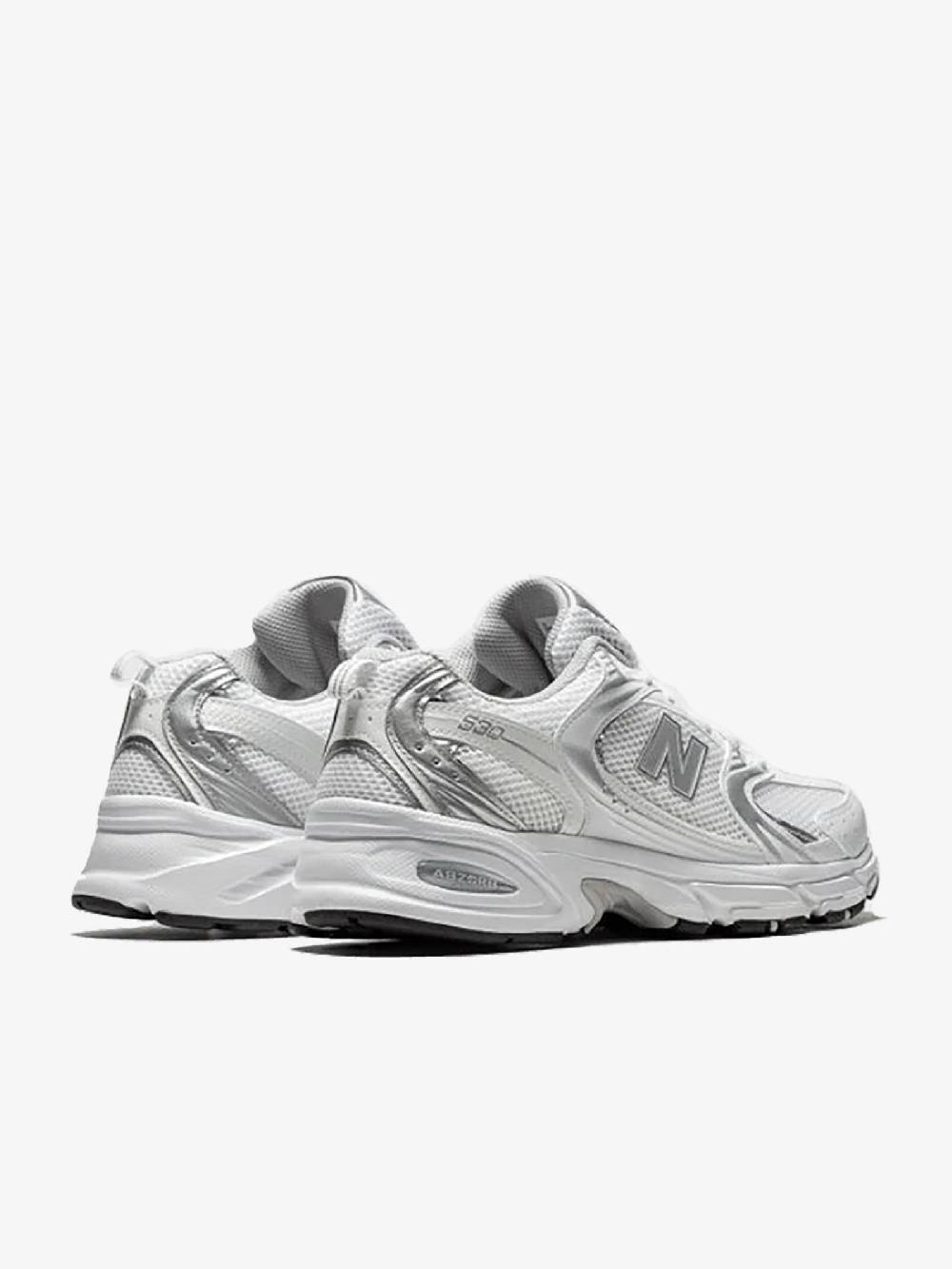 NEW BALANCE Sneakers MR530EMA uomo in tessuto bianco/argento metallizzato Trasporto libero internazionale