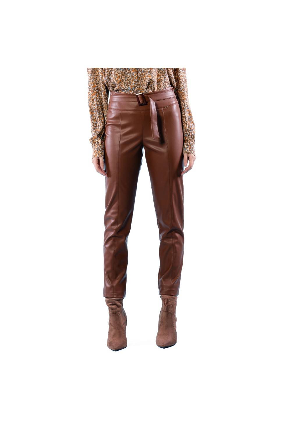 Nualy LEGGINS IN PELLE CON CINTURA Saldi Di Fabbrica