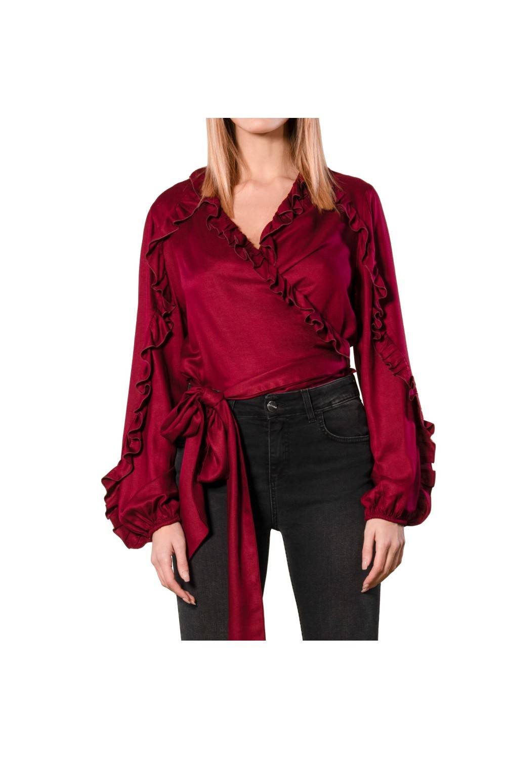 Nualy CAMICIA INCROCIO CON ROUCHES Vendita