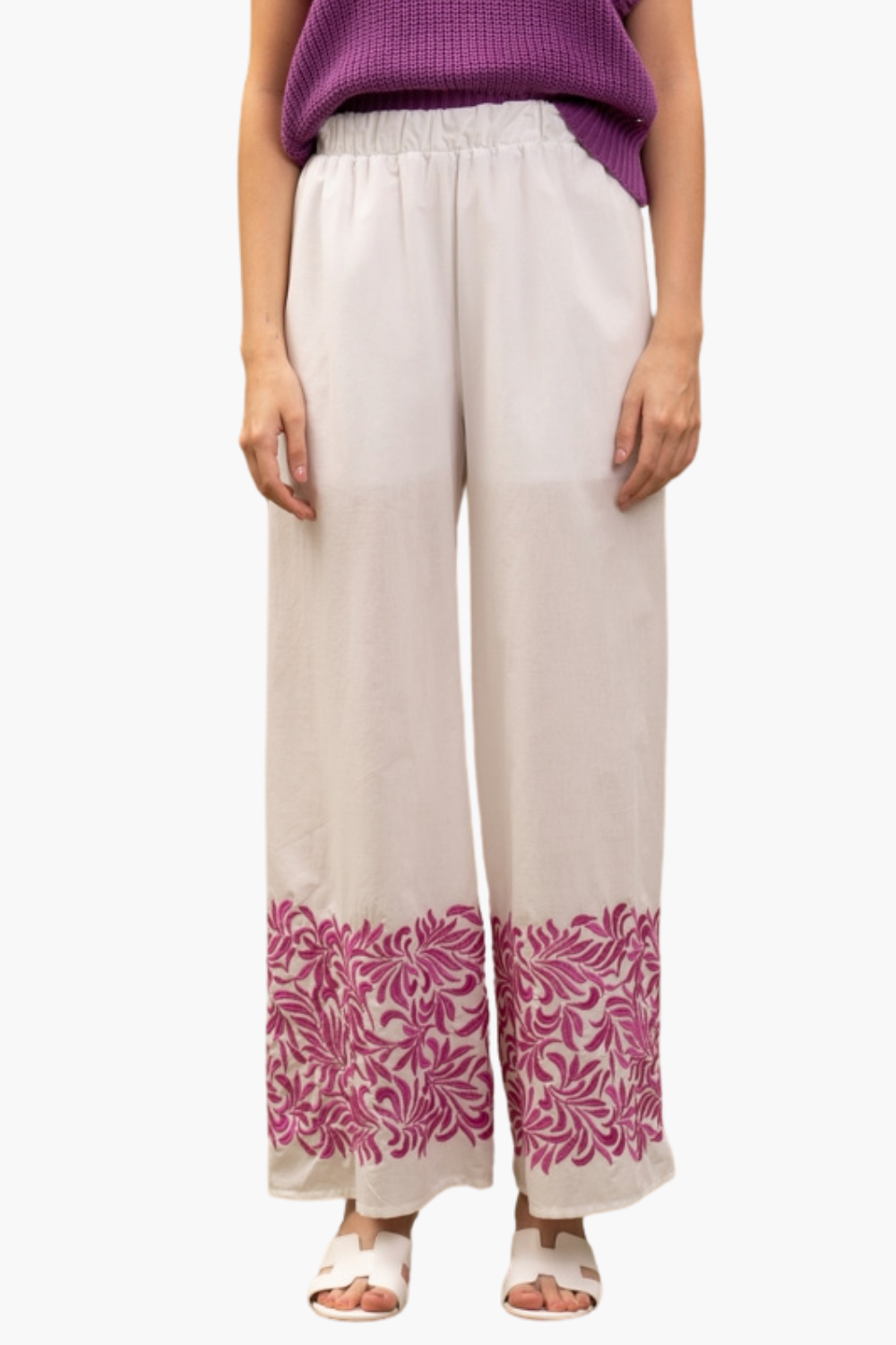 Nualy PANTALONE CON RICAMO Online