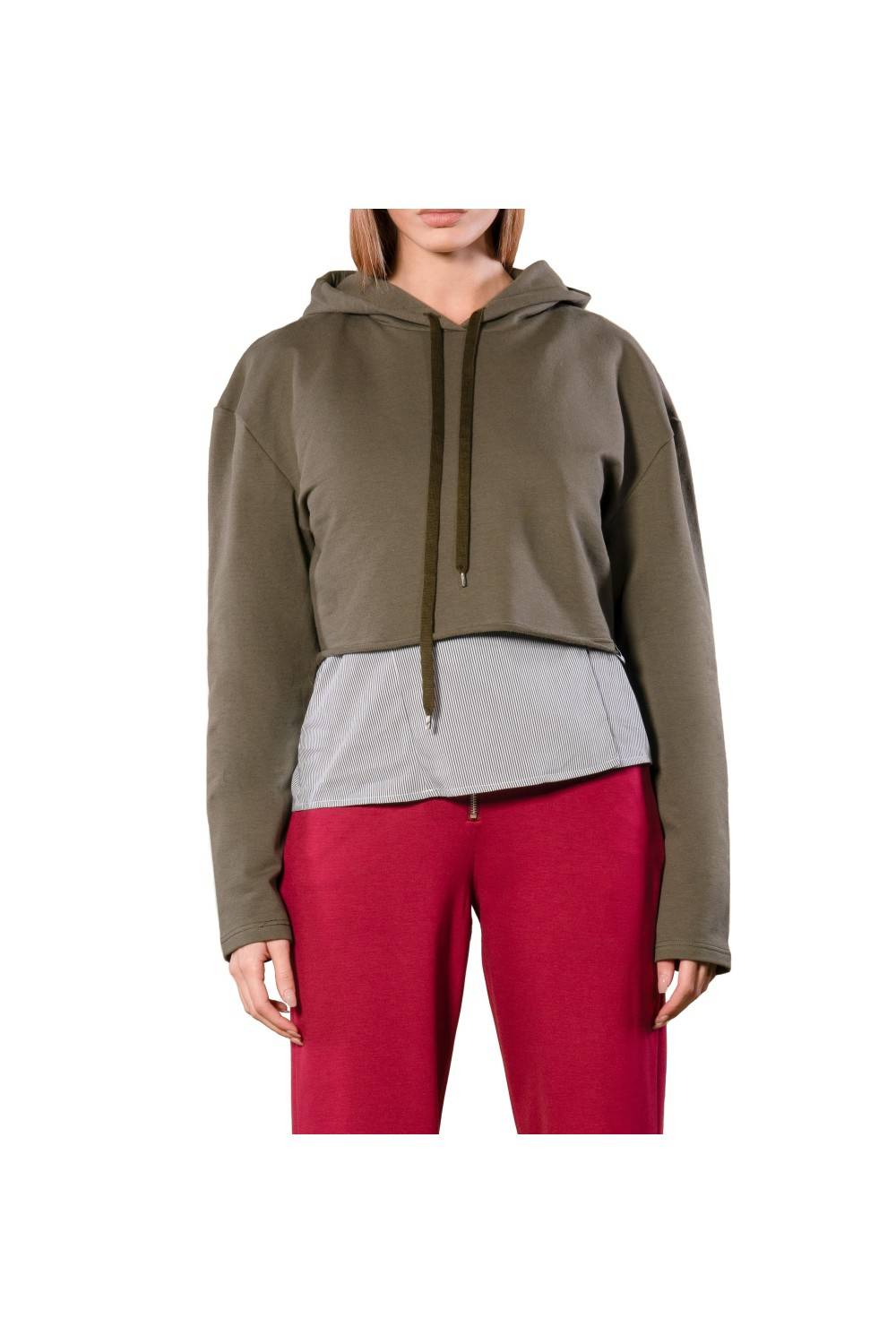 Nualy FELPA CROPPED CON CAPPUCCIO Offerta