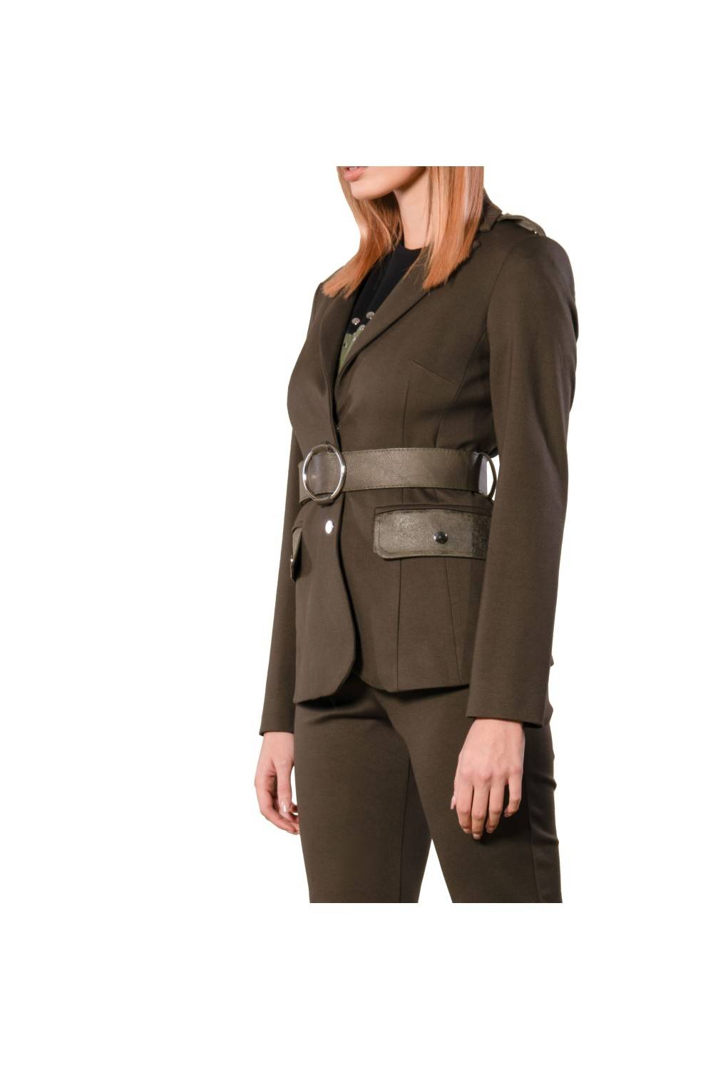 Nualy GIACCA CON INSERTI IN PELLE Prezzo Ridotto