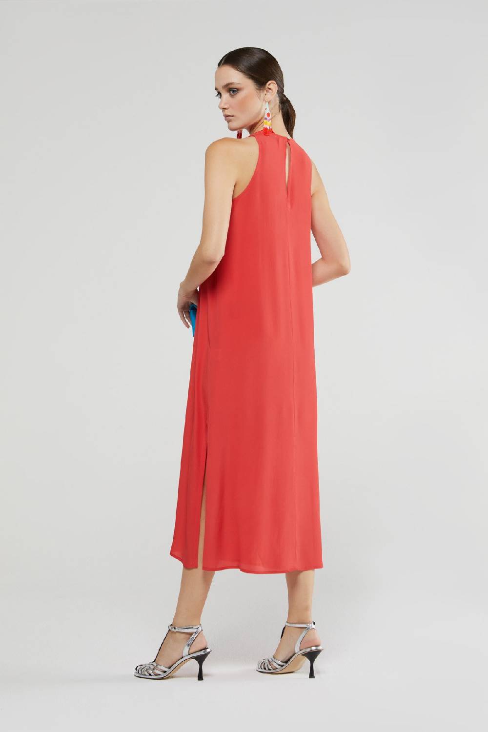 ottod'Ame Silk blend midi dress Saldi Di Fabbrica