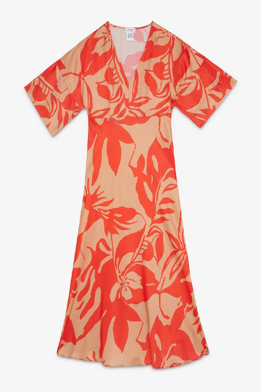 ottod'Ame Printed viscose V-neck long dress Italia