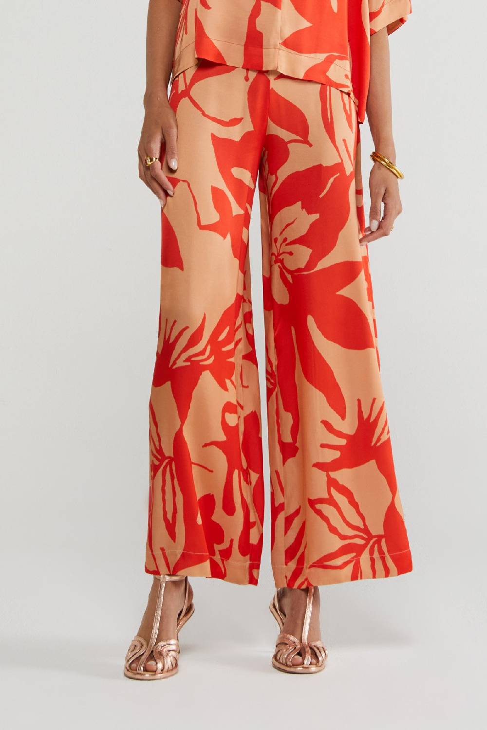 ottod'Ame Printed viscose trousers In Linea
