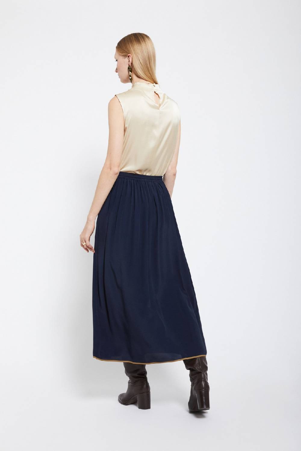 ottod'Ame Silk-blend long skirt Promozione