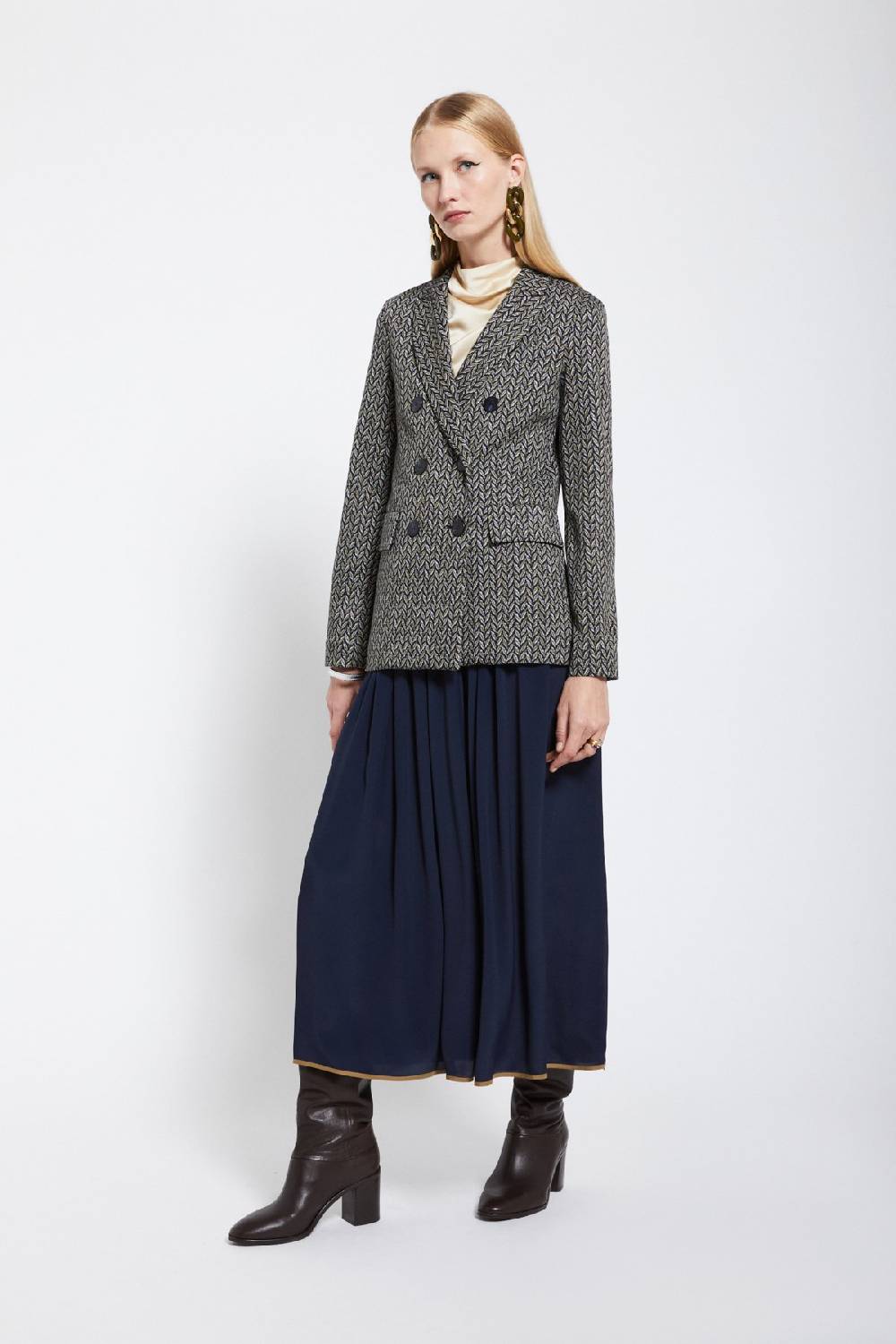 ottod'Ame Silk-blend long skirt Promozione
