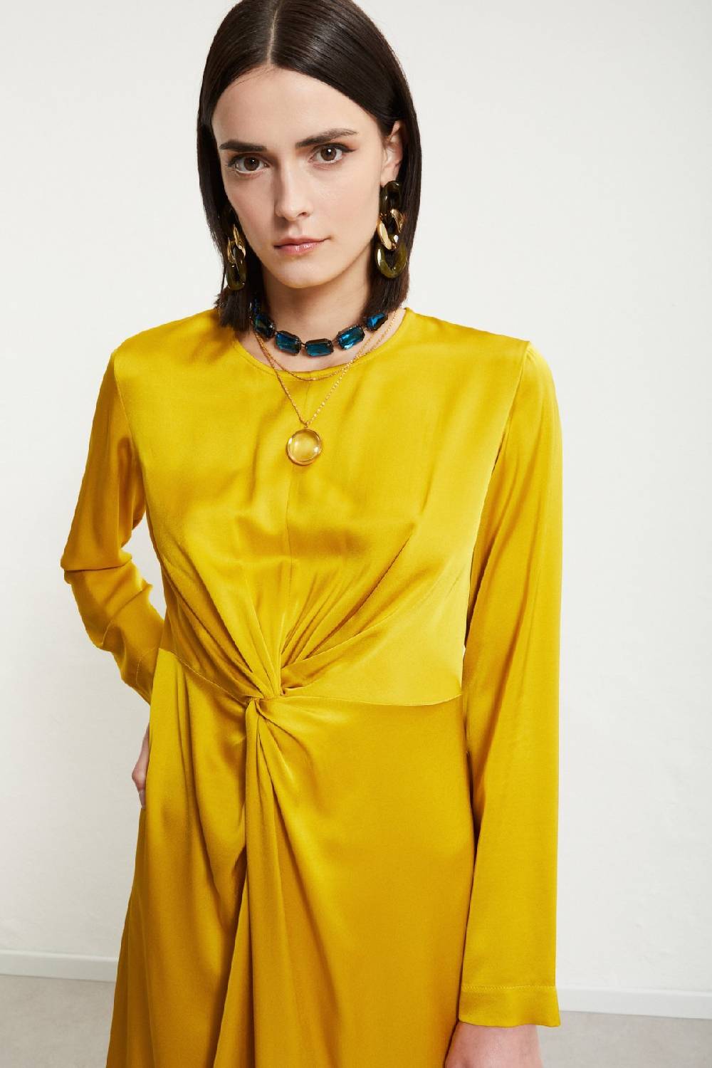 ottod'Ame Viscose short dress with knot Acquista Ora