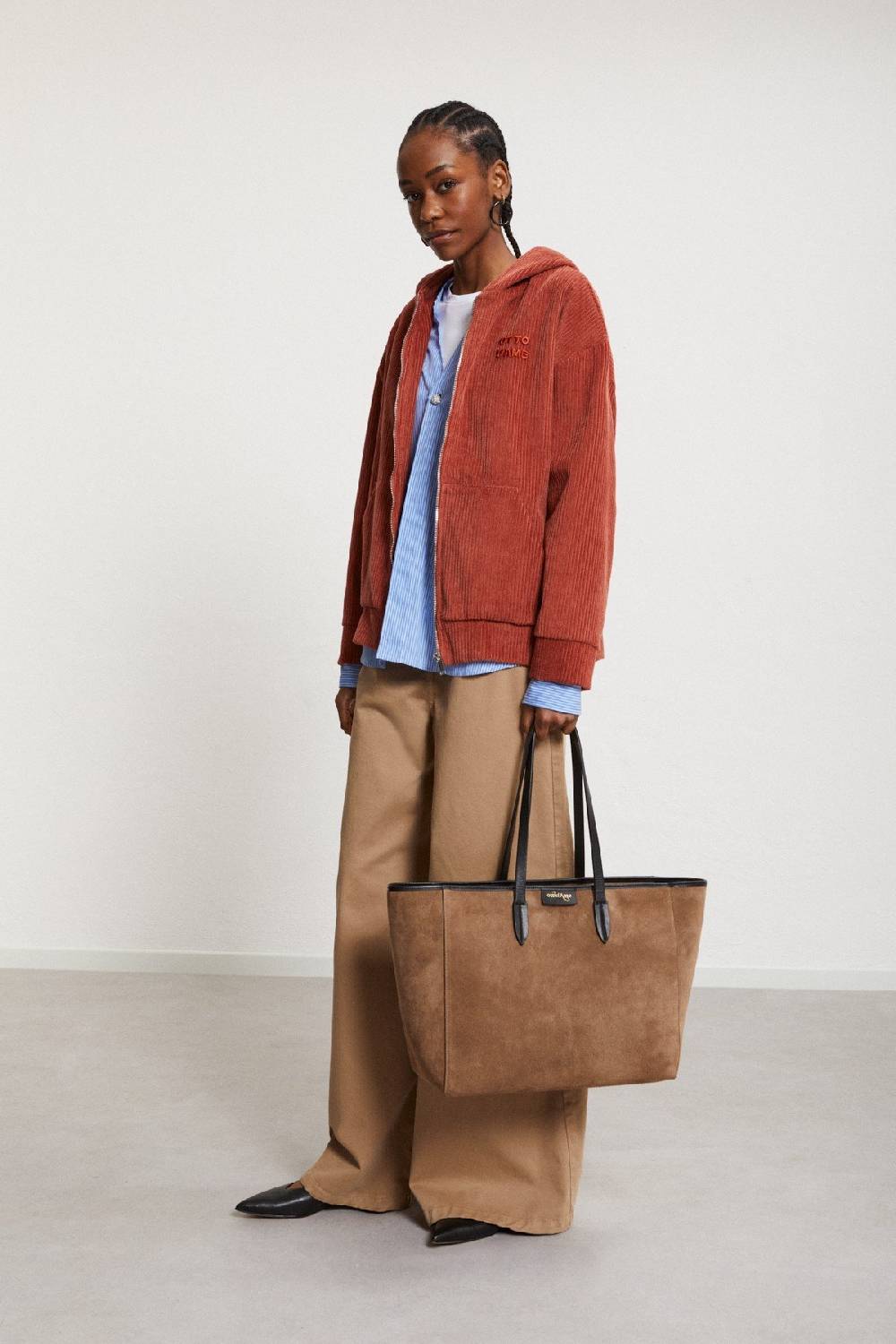 ottod'Ame Leather shopping bag In Linea