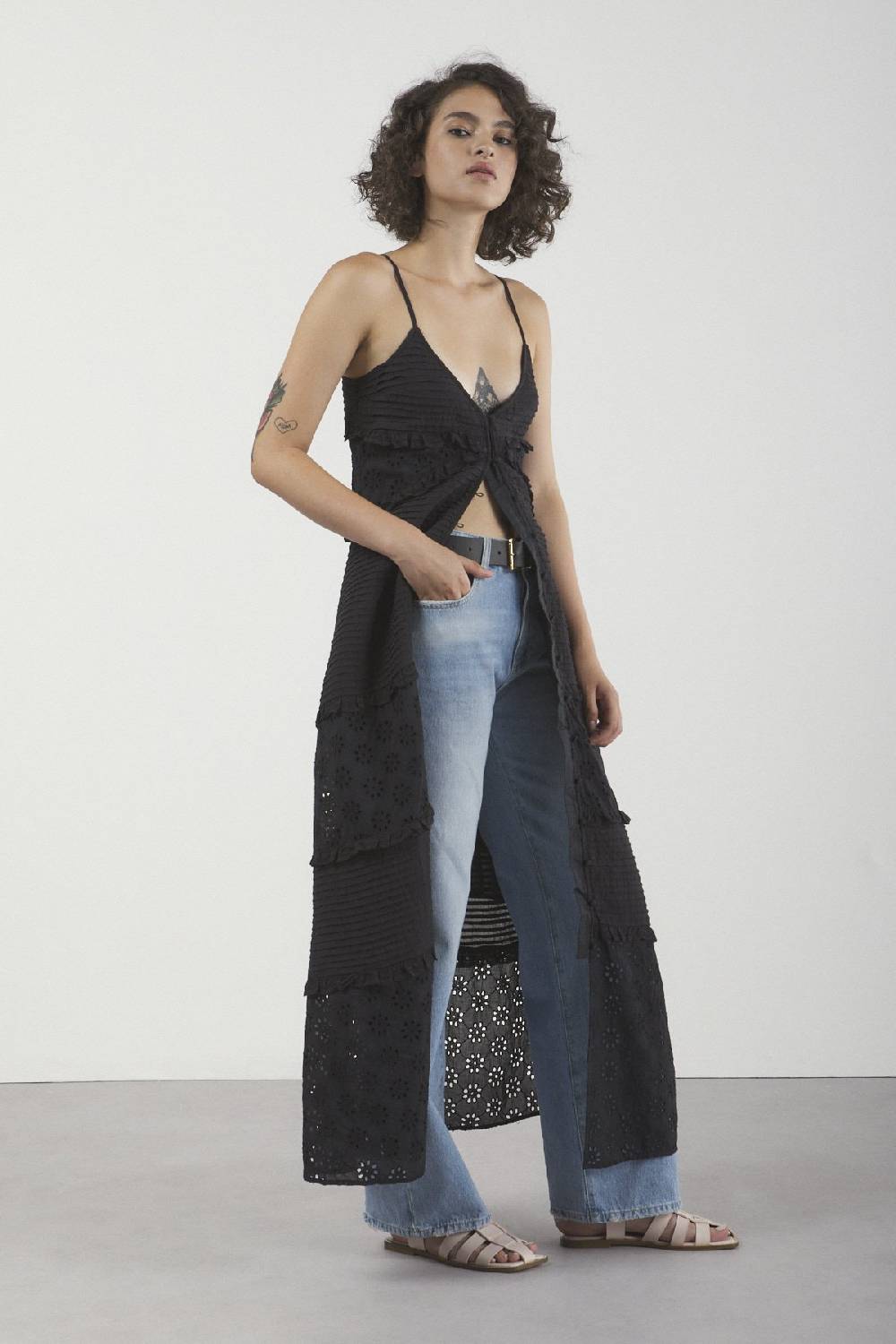 ottod'Ame Broderie anglaise long dress with ruffles Vendita