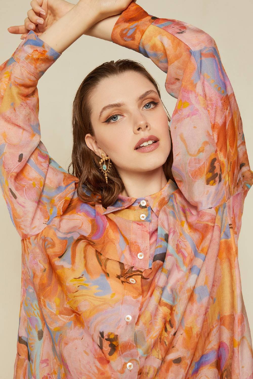 ottod'Ame Silk blend oversized shirt Outlet