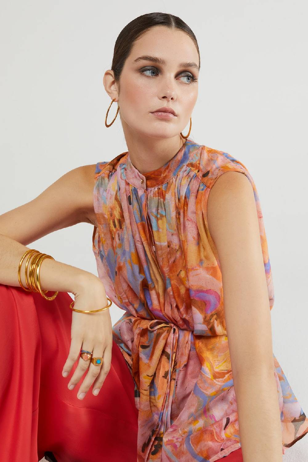 ottod'Ame Silk blend sleeveless shirt In Vendita