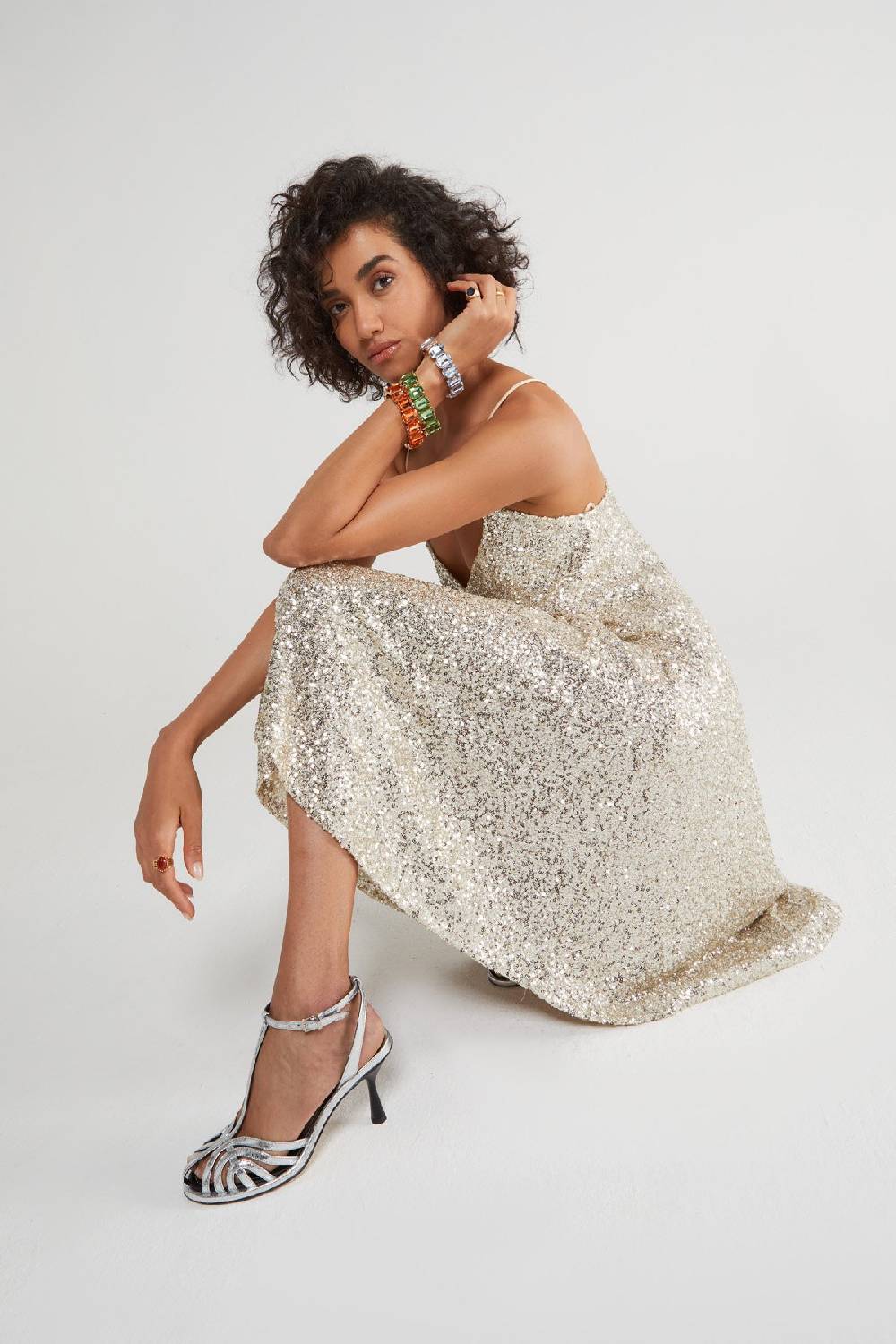 ottod'Ame Short dress with sequins Vendita Calda