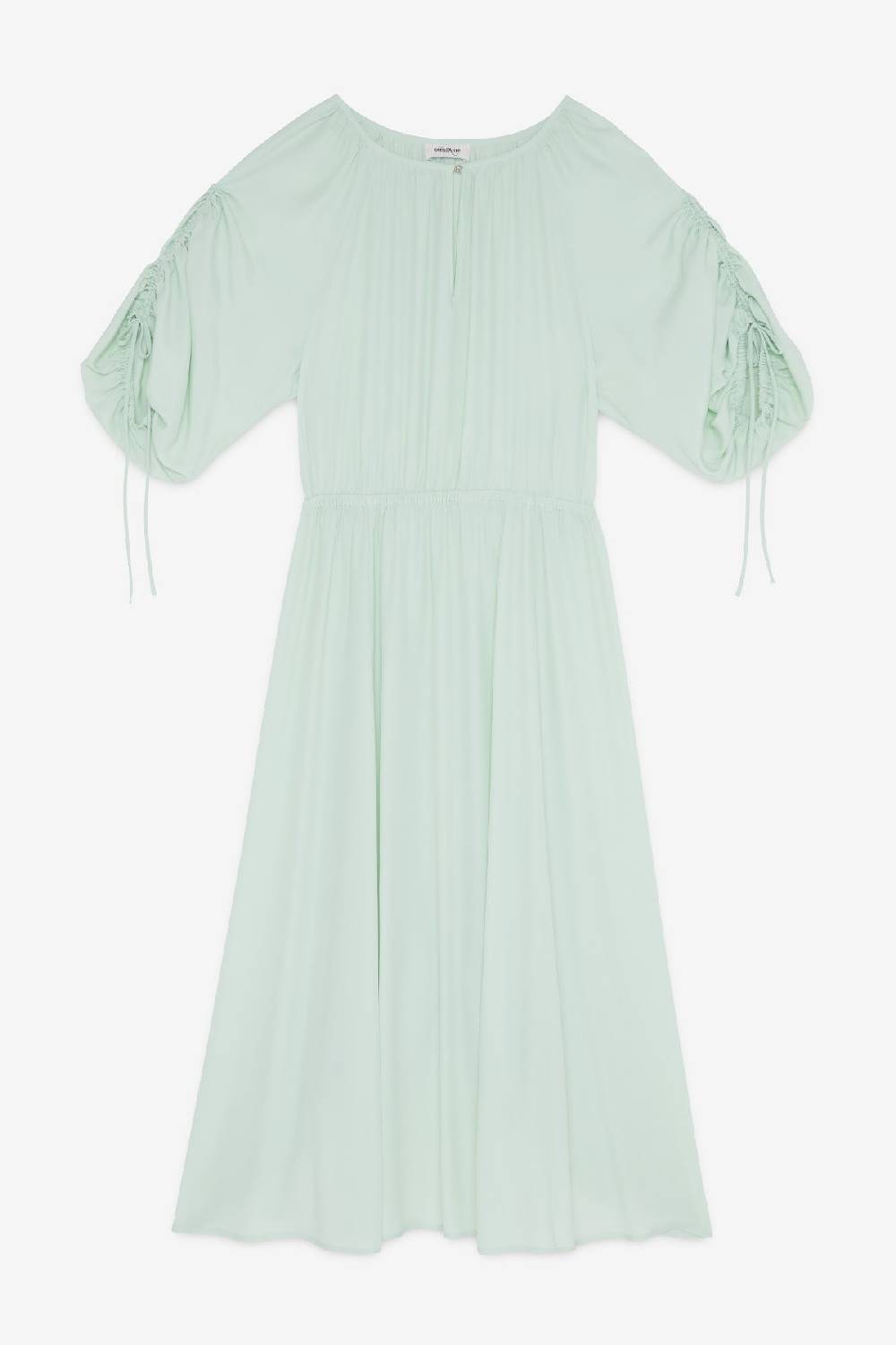 ottod'Ame Silk blend midi dress with drawstring Vendita Economica