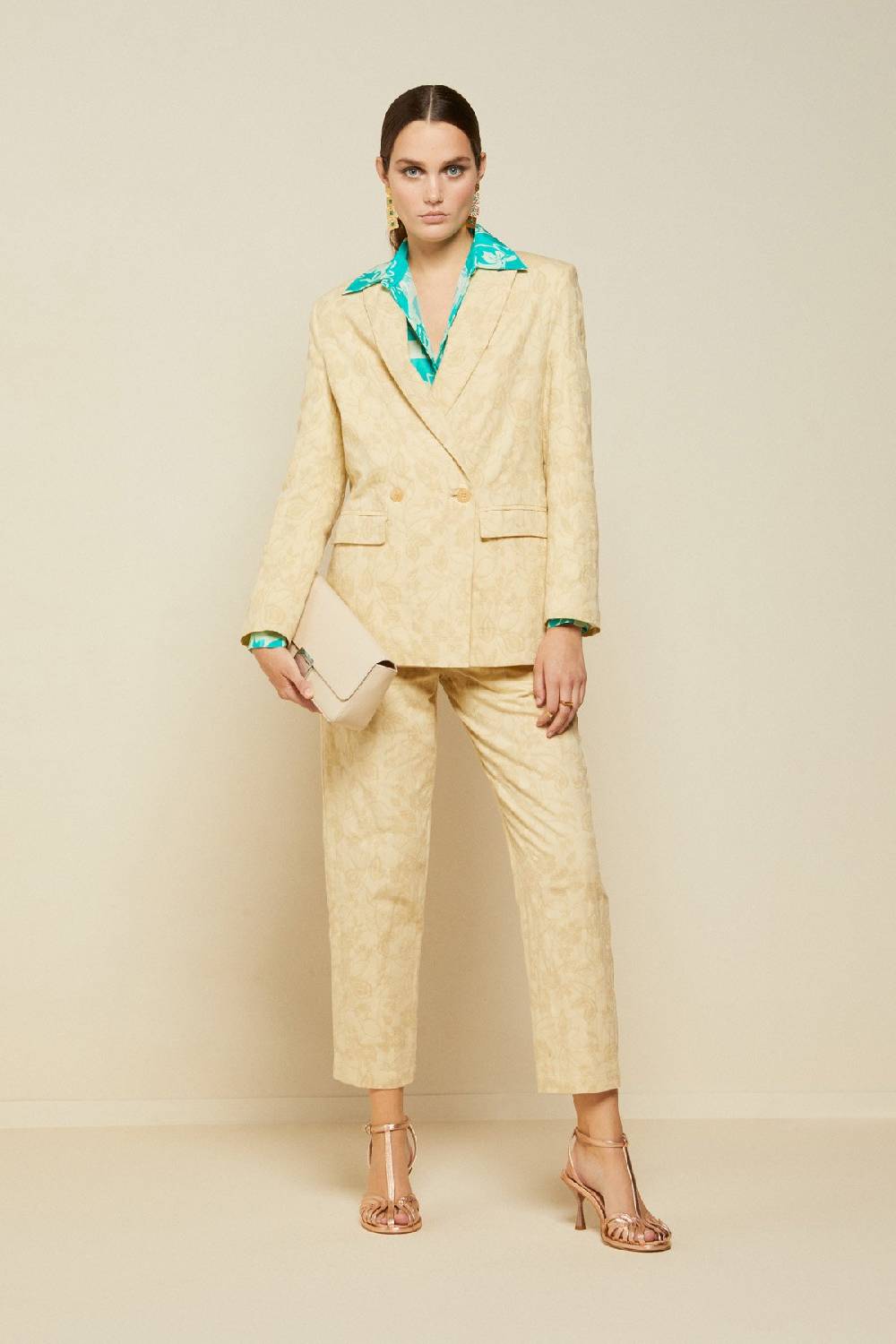 ottod'Ame Double-breasted jacket with embroidery Soddisfazione Garantita