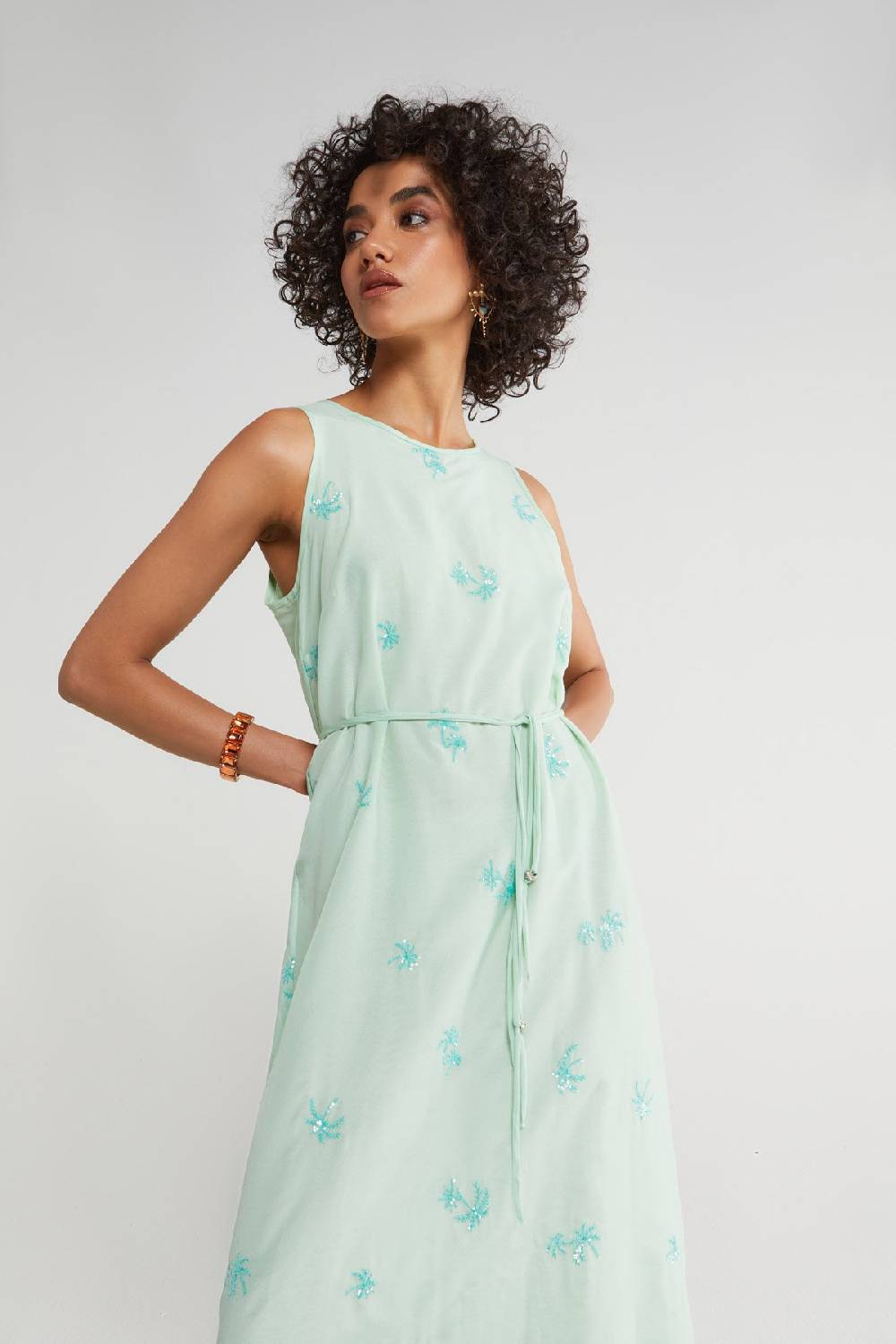 ottod'Ame Silk blend long dress with embroideries Presa