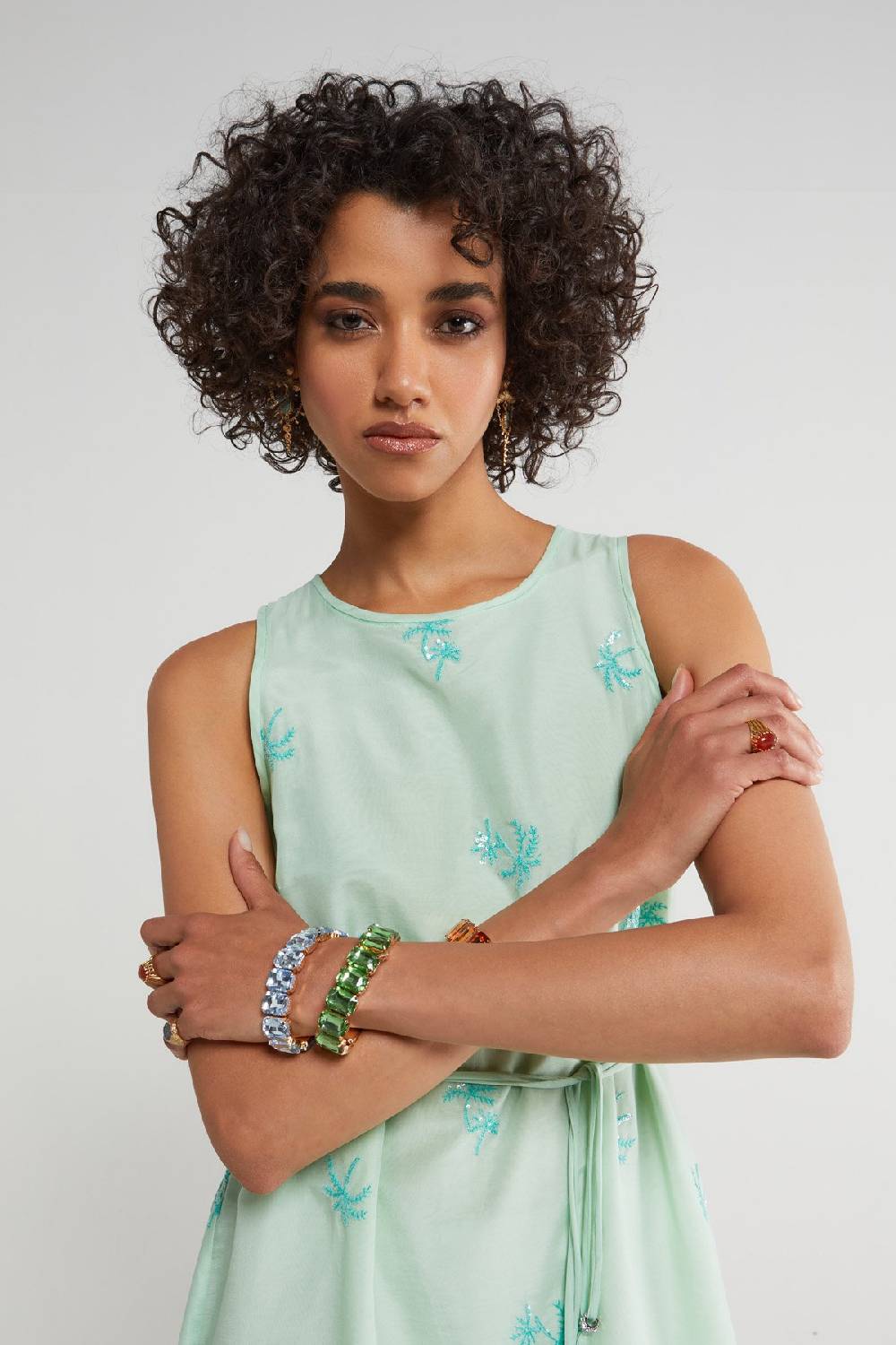 ottod'Ame Silk blend long dress with embroideries Presa