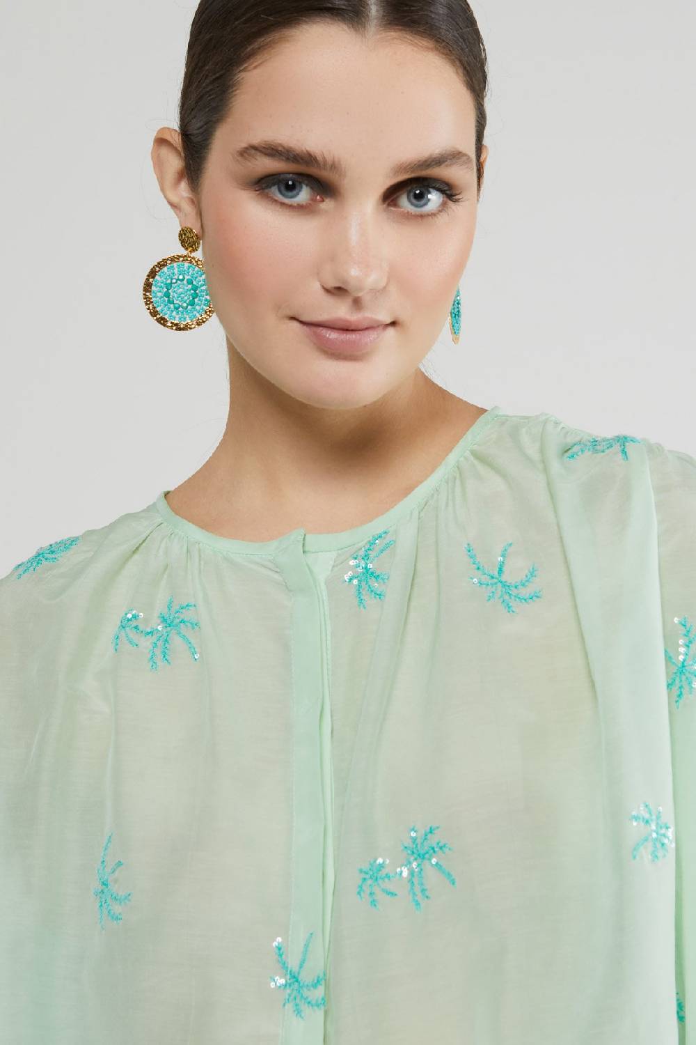 ottod'Ame Transparent shirt with embroideries Sconto
