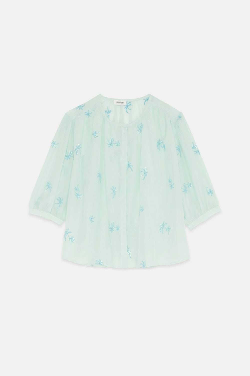 ottod'Ame Transparent shirt with embroideries Sconto