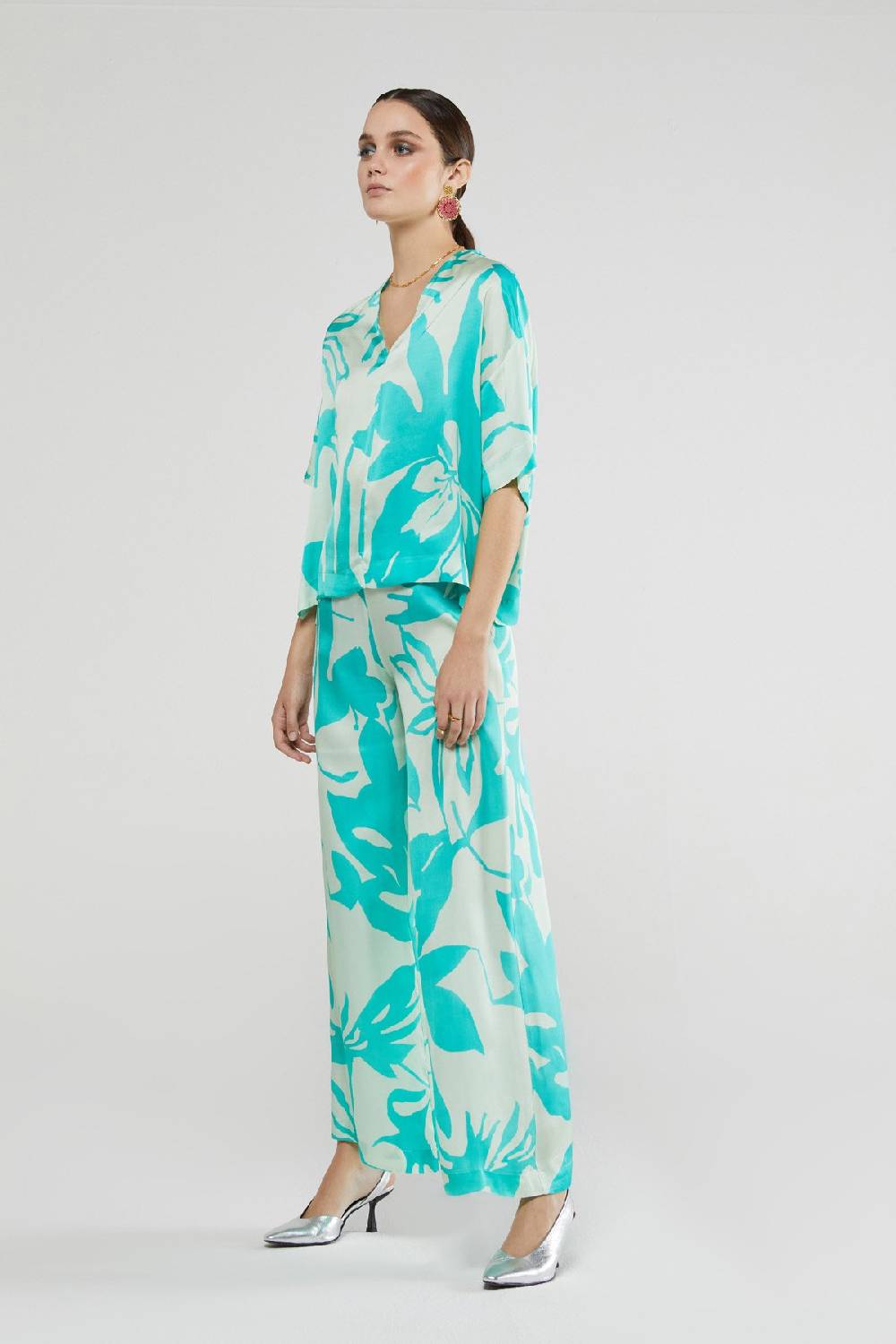 ottod'Ame Printed viscose trousers Saldi