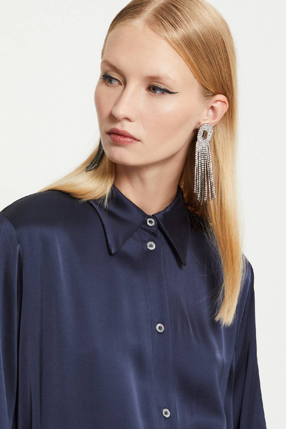 ottod'Ame Viscose long chemisier with sash Saldi Di Fabbrica