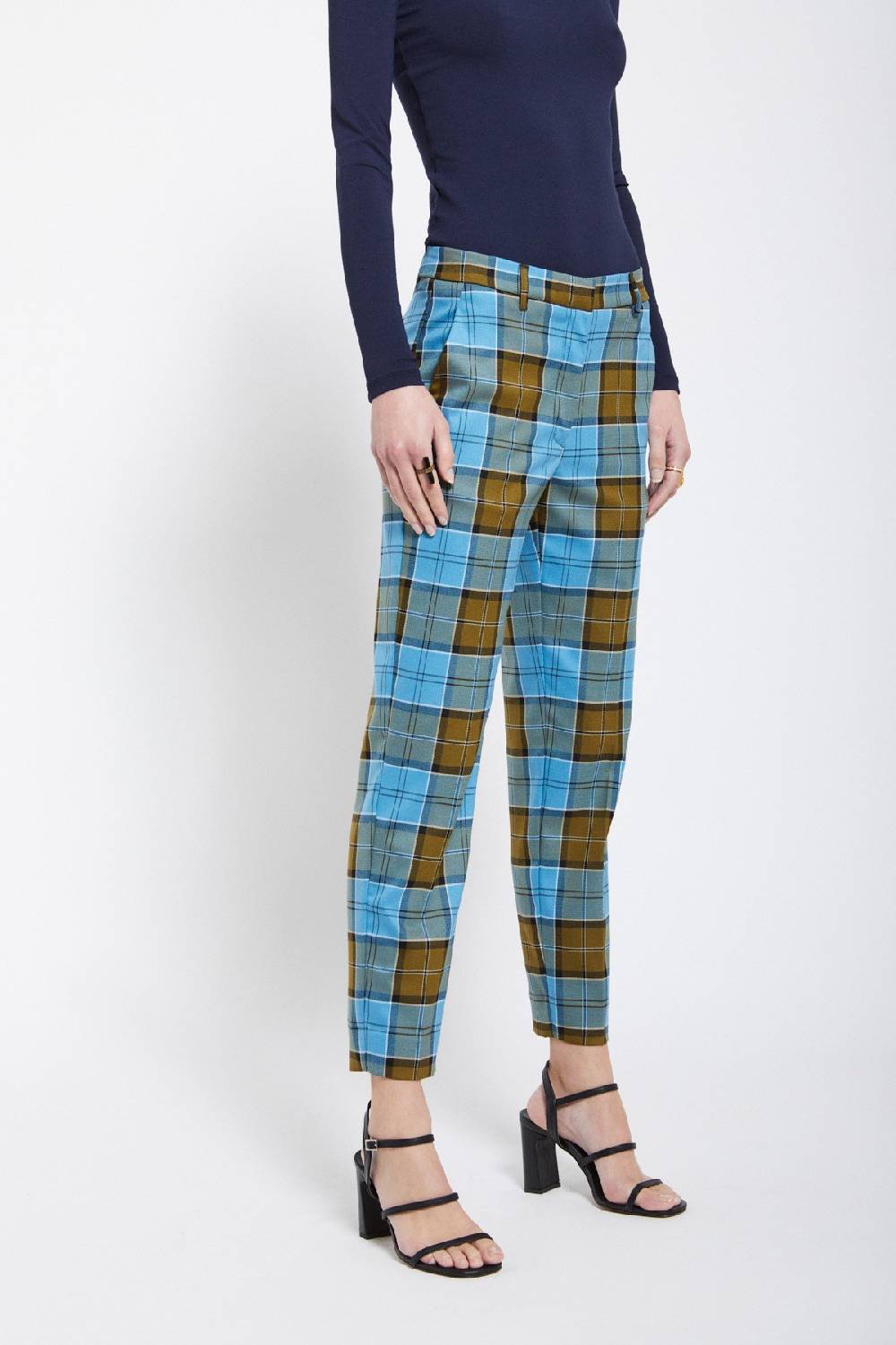 ottod'Ame Printed tartan anlke lenght trousers 2025