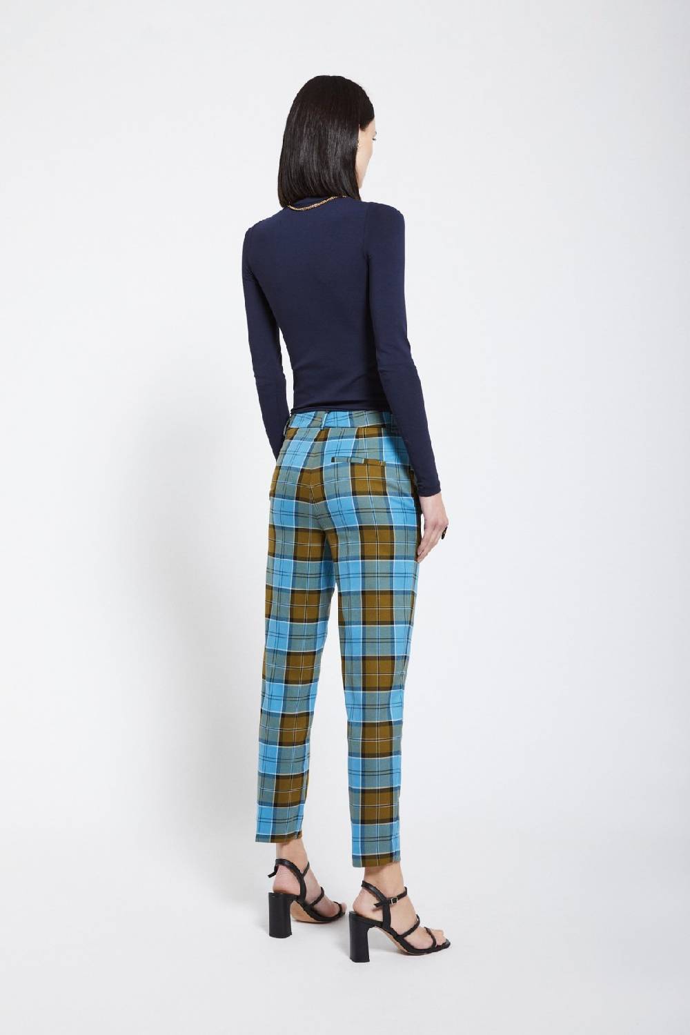 ottod'Ame Printed tartan anlke lenght trousers 2025