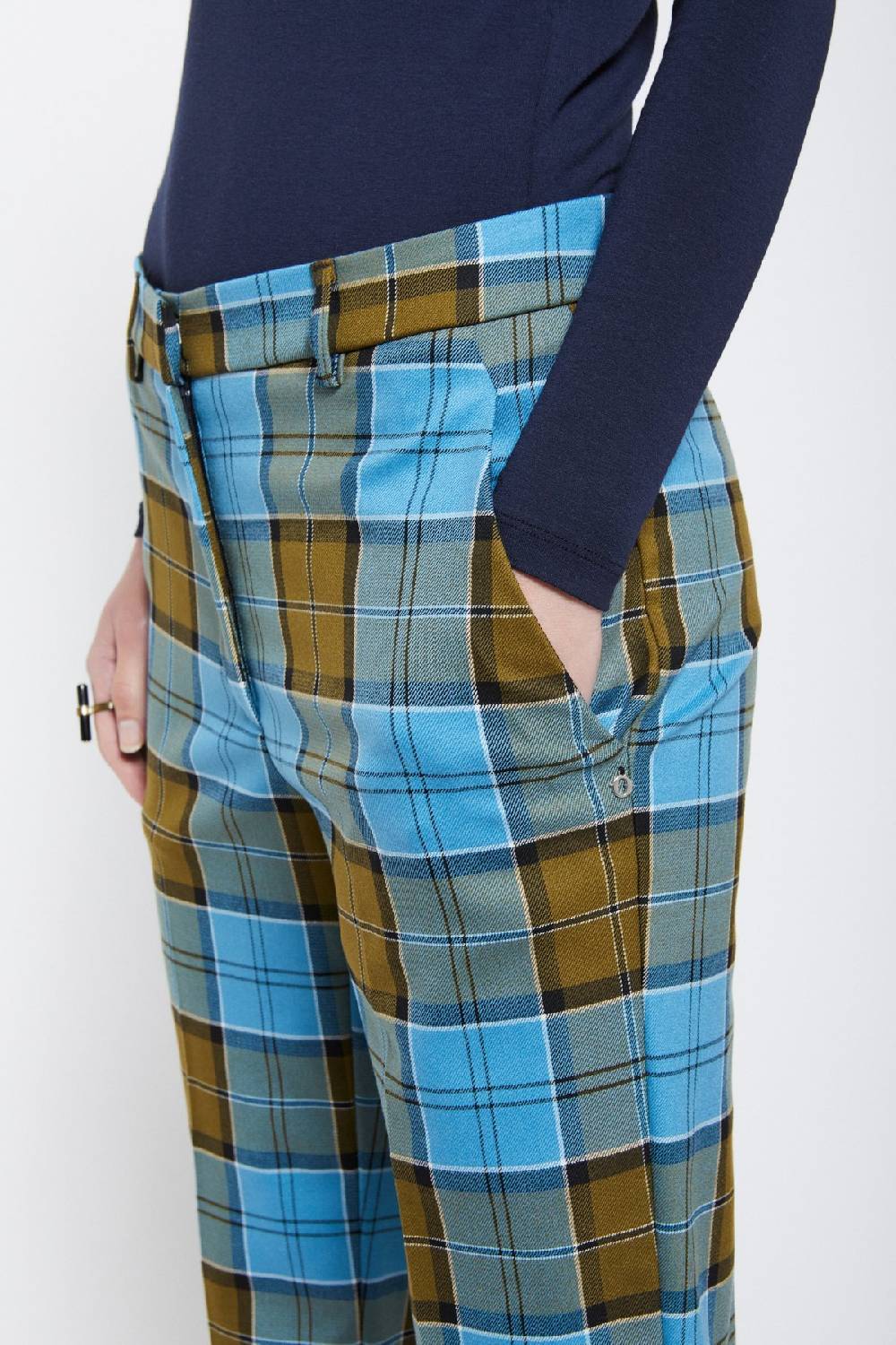 ottod'Ame Printed tartan anlke lenght trousers 2025