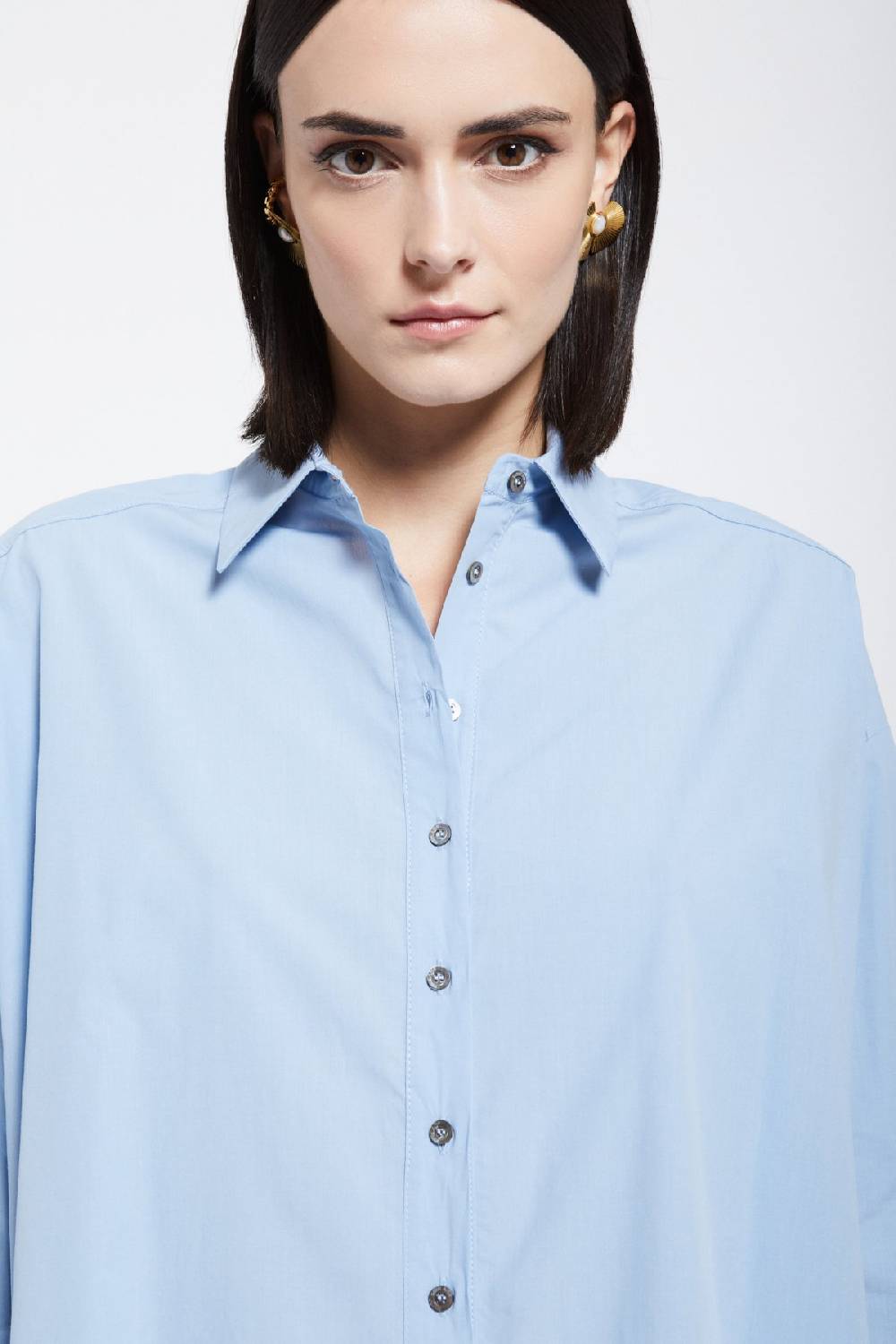 ottod'Ame Poplin shirt with asymmetric bottom Vendita