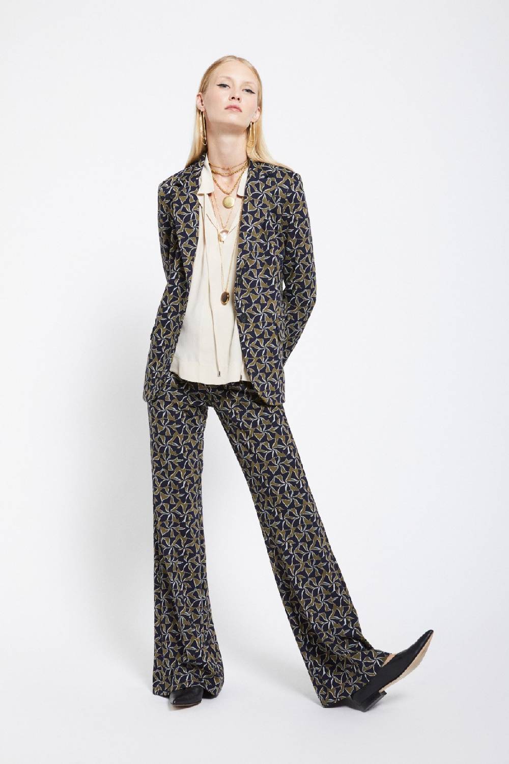ottod'Ame Printed flare trousers Pezzi Unici