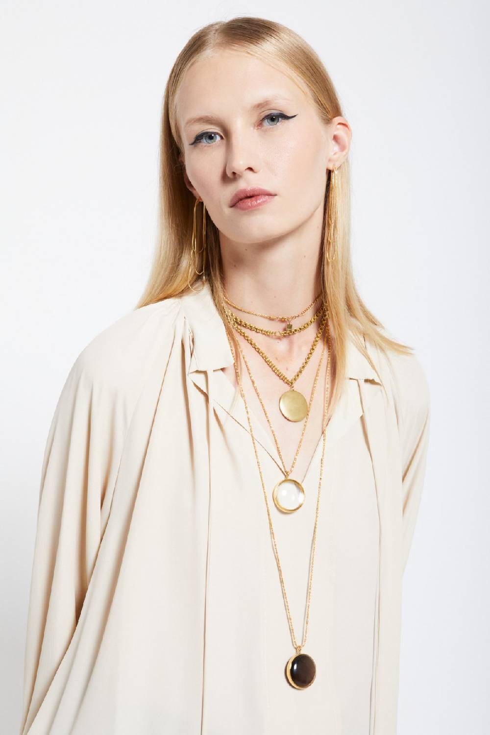 ottod'Ame Silk-blend blouse with drawstring Soddisfazione Garantita