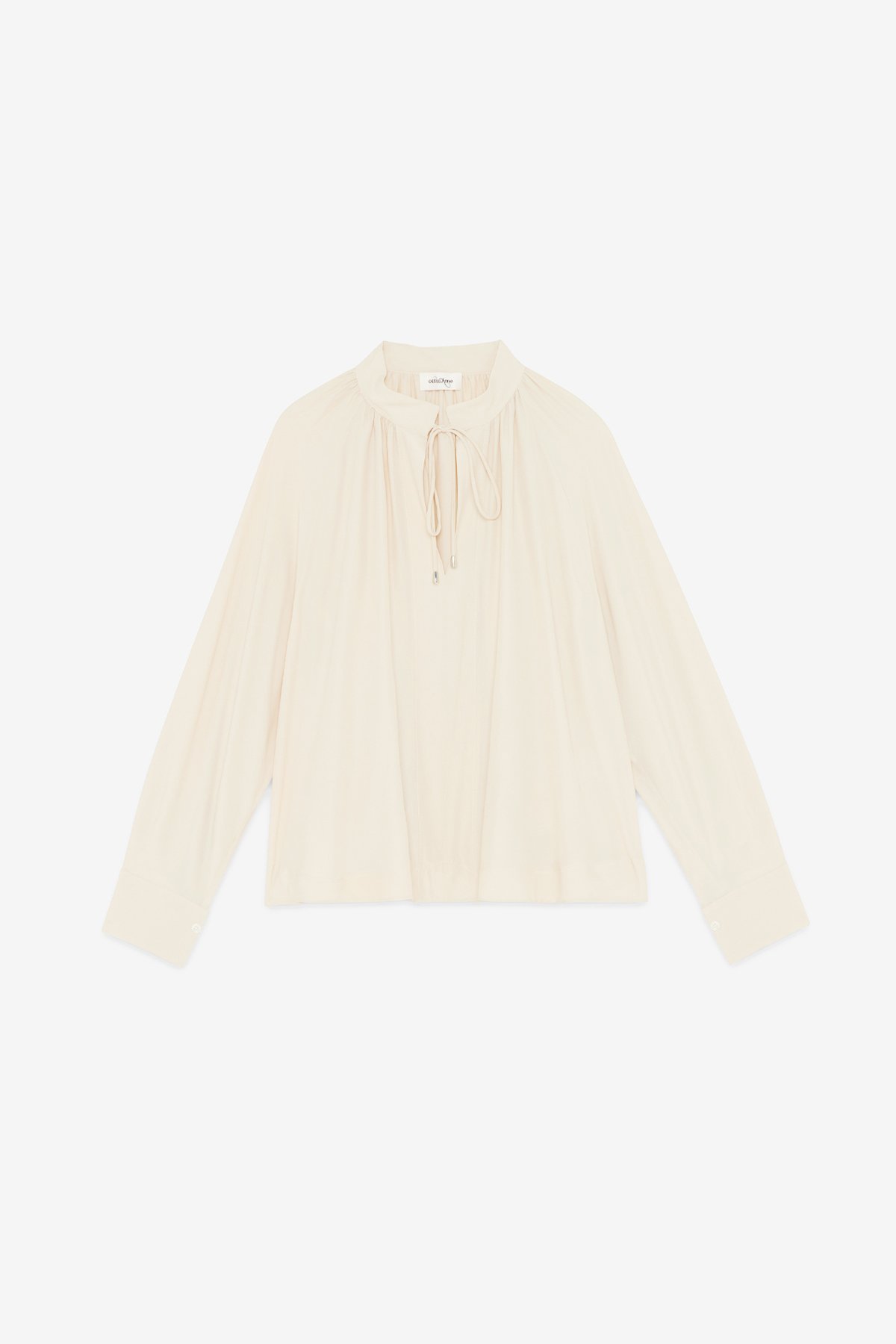 ottod'Ame Silk-blend blouse with drawstring Soddisfazione Garantita