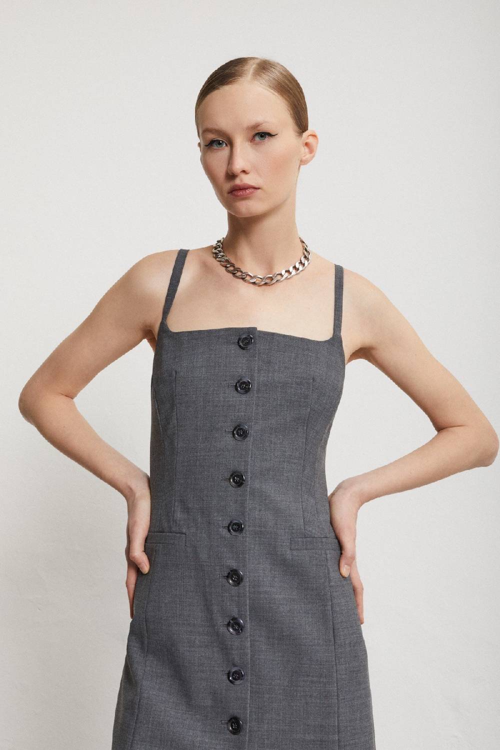 ottod'Ame Short dress with buttons Vendita Calda