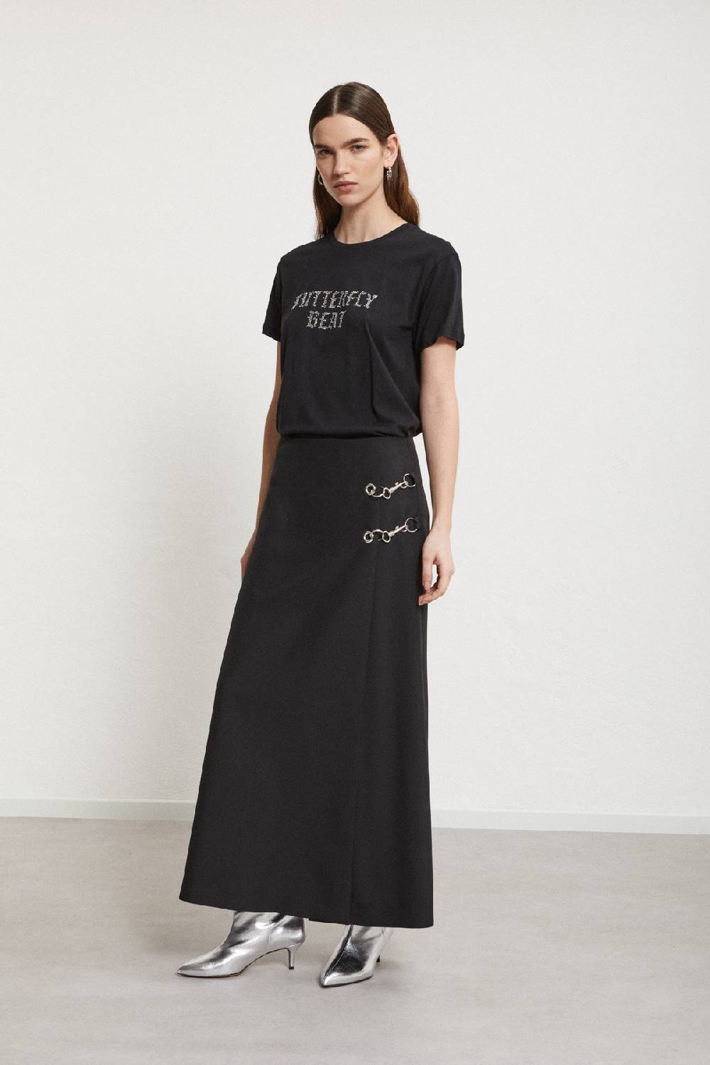 ottod'Ame Long skirt with grommet and chain Vendita Economica