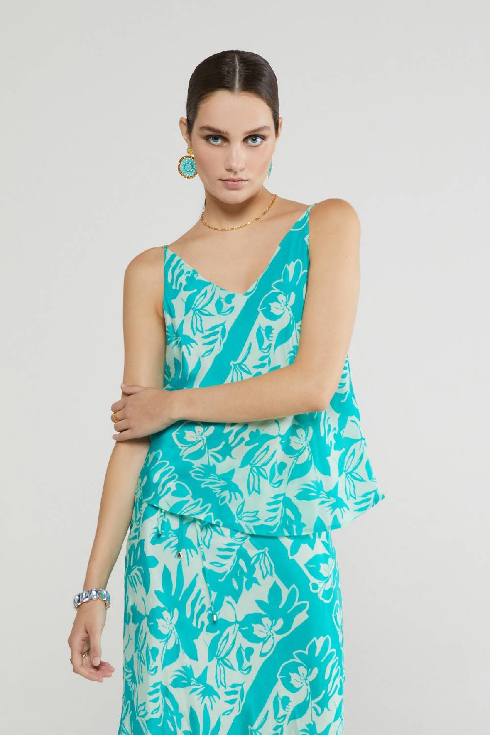 ottod'Ame Printed viscose top Italy