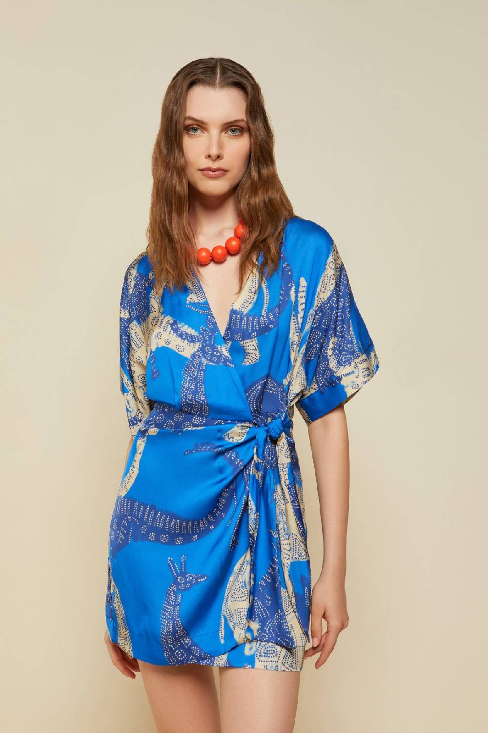 ottod'Ame Viscose short dress with knot Qualità
