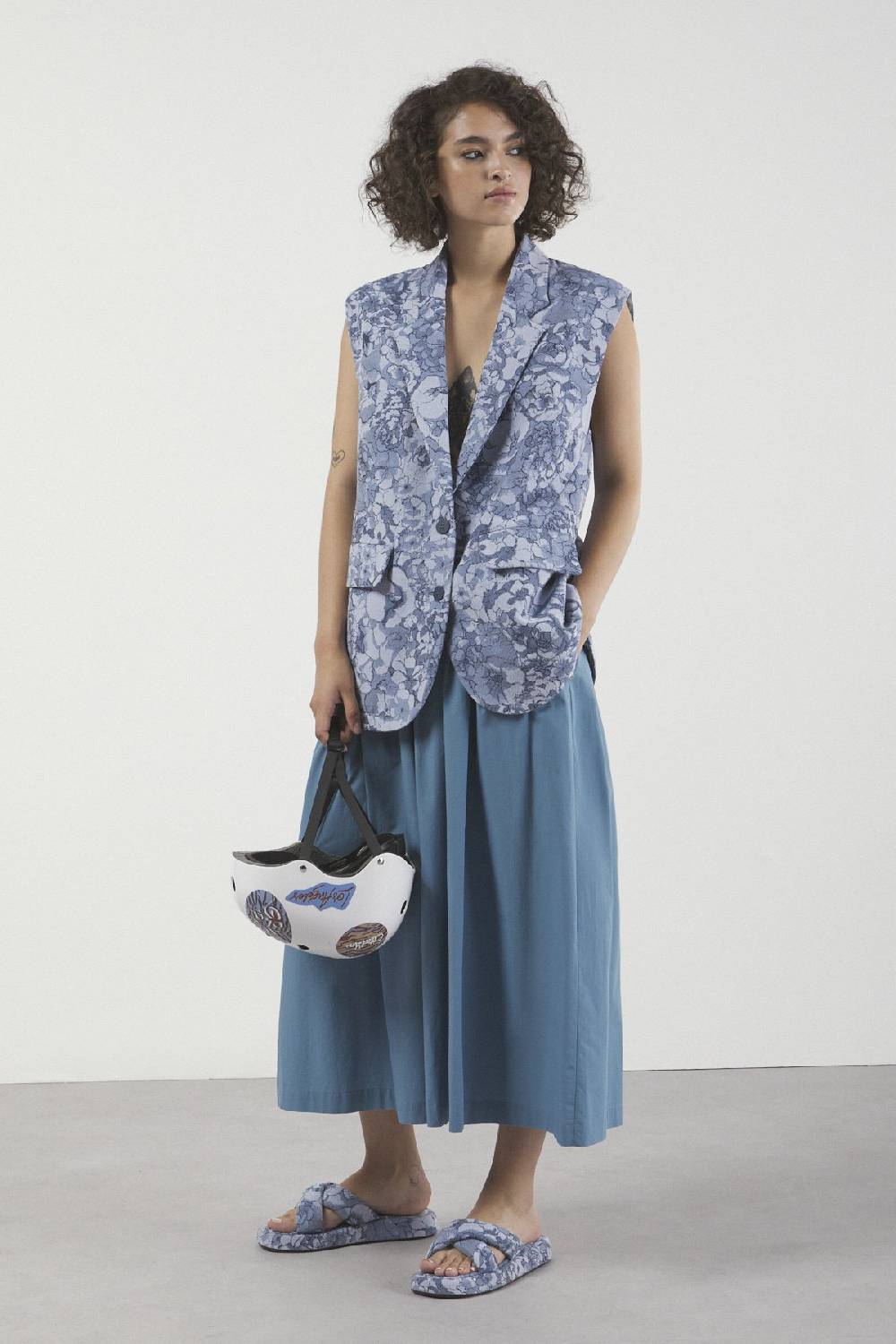 ottod'Ame Printed sleeveless blazer Sconto