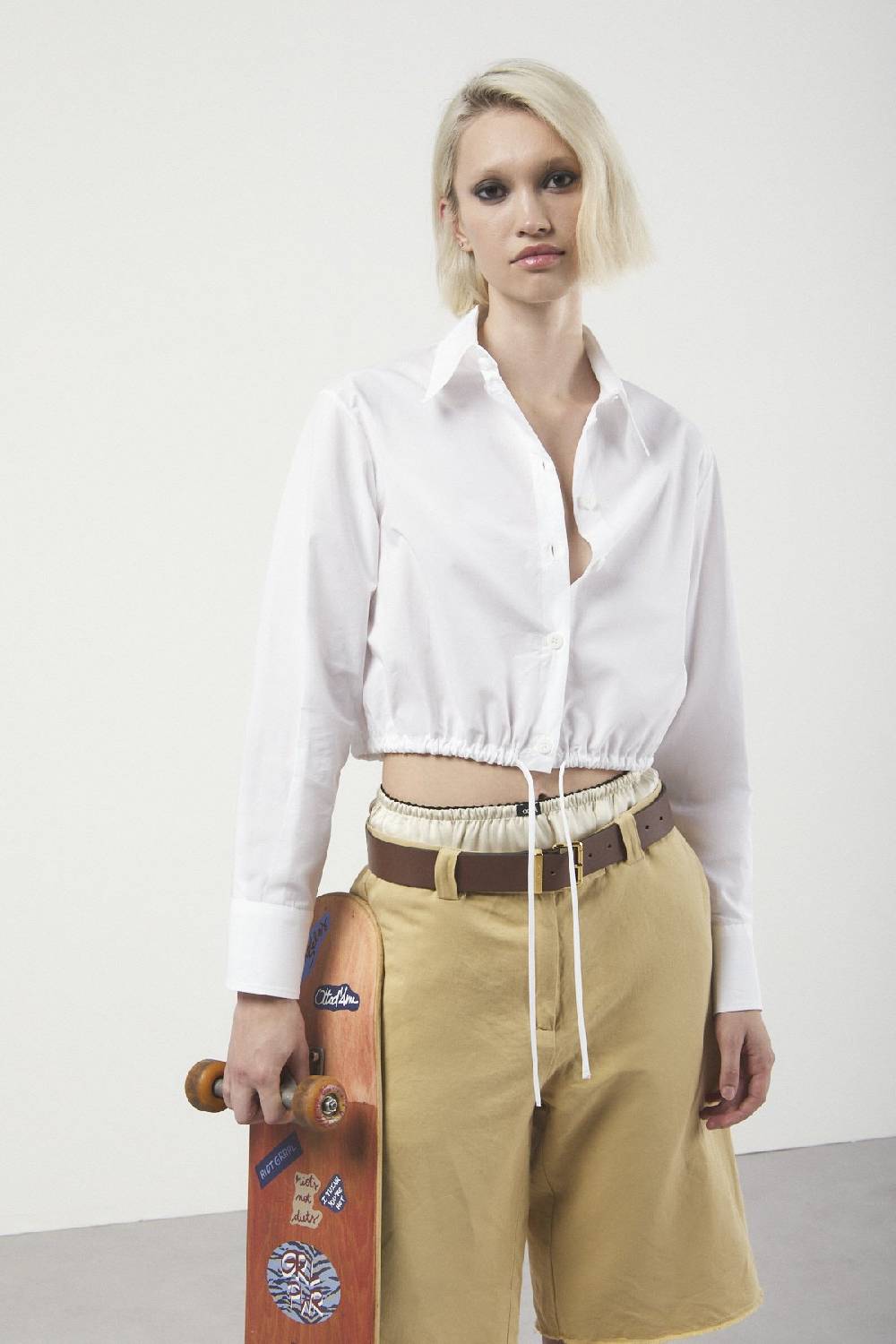 ottod'Ame Poplin cropped shirt 2025