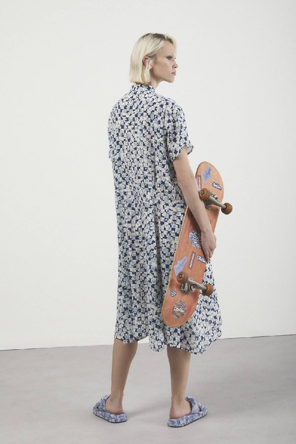 ottod'Ame Printed dress with pleated skirt Italia